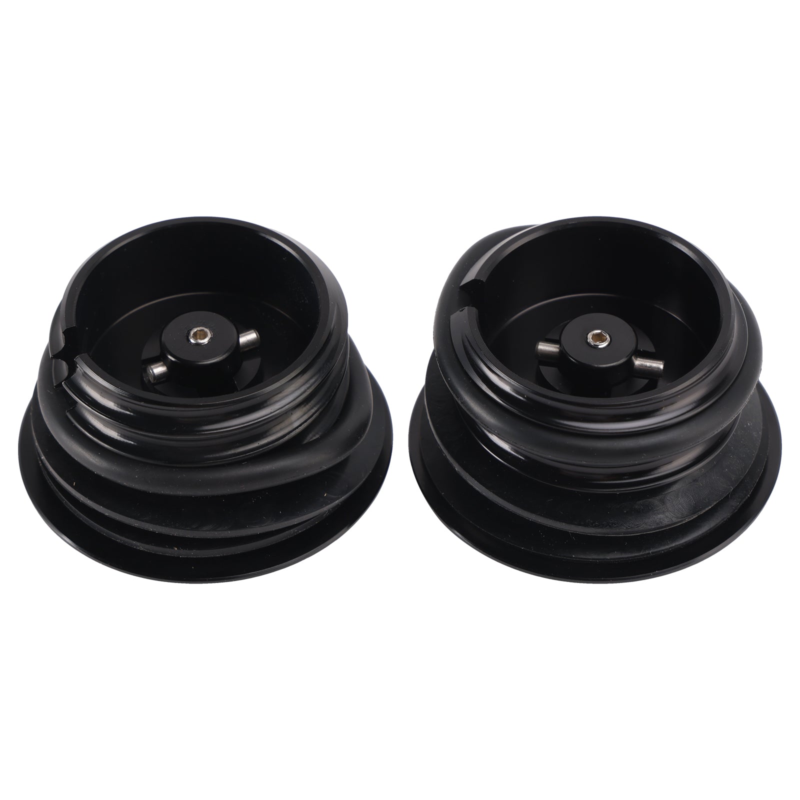 1982-2010 Softail Dyna Road King FXR Black Pop-Up Gas Cap Set odvětrávaný