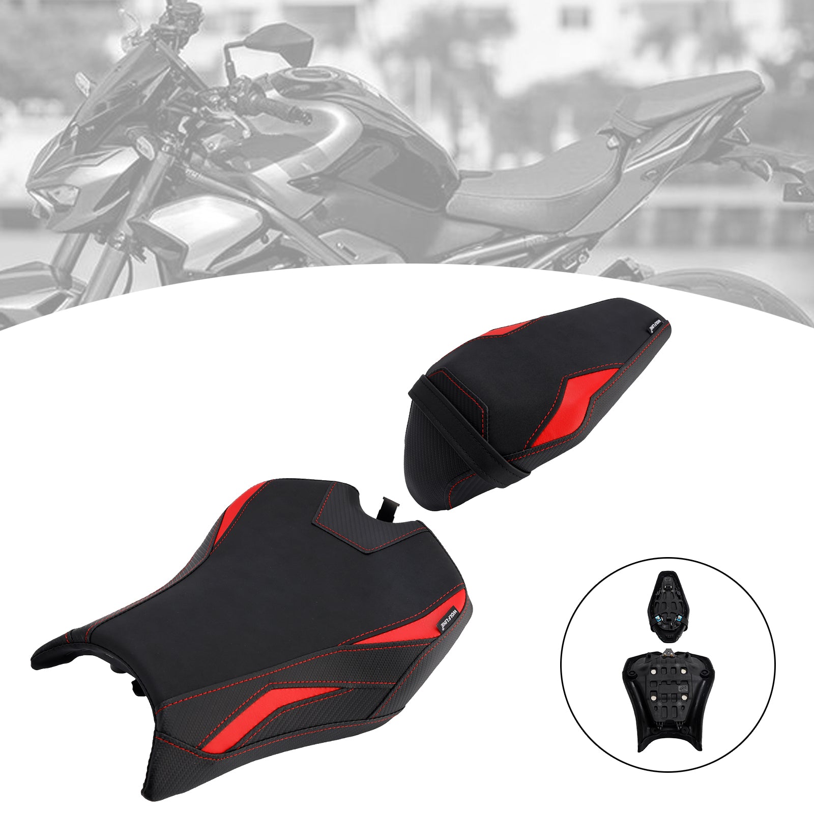 2025 Kawasaki Z900 Zr900-F Front&Rear Raider Passenger Cushion Kit Red1
