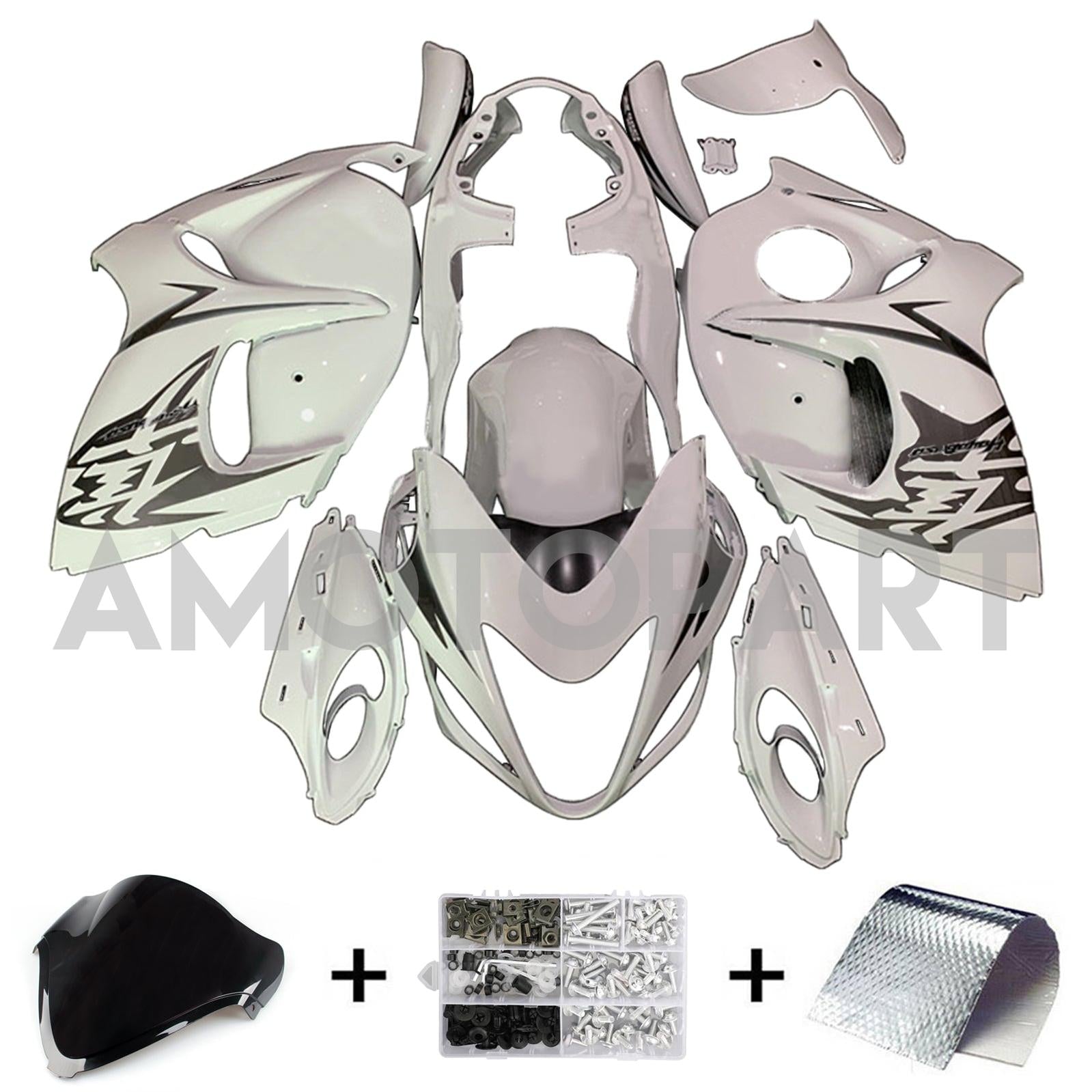 Amotopart 2008-2020 Suzuki Hayabusa GSX1300R Kit de carenagem branca