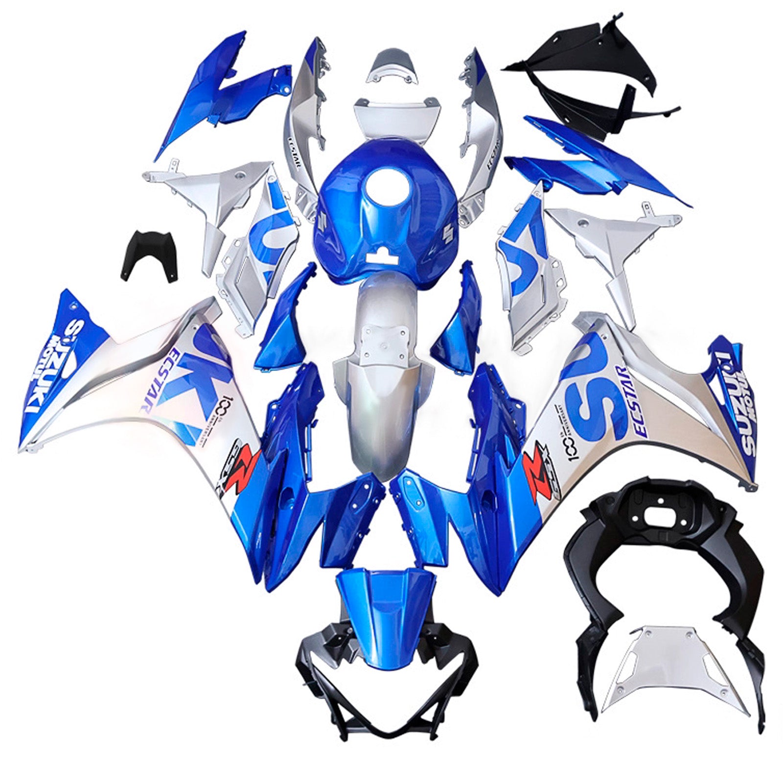 Amotopart 2017-2020 Suzuki GSX250R Blue White Fairing Kit