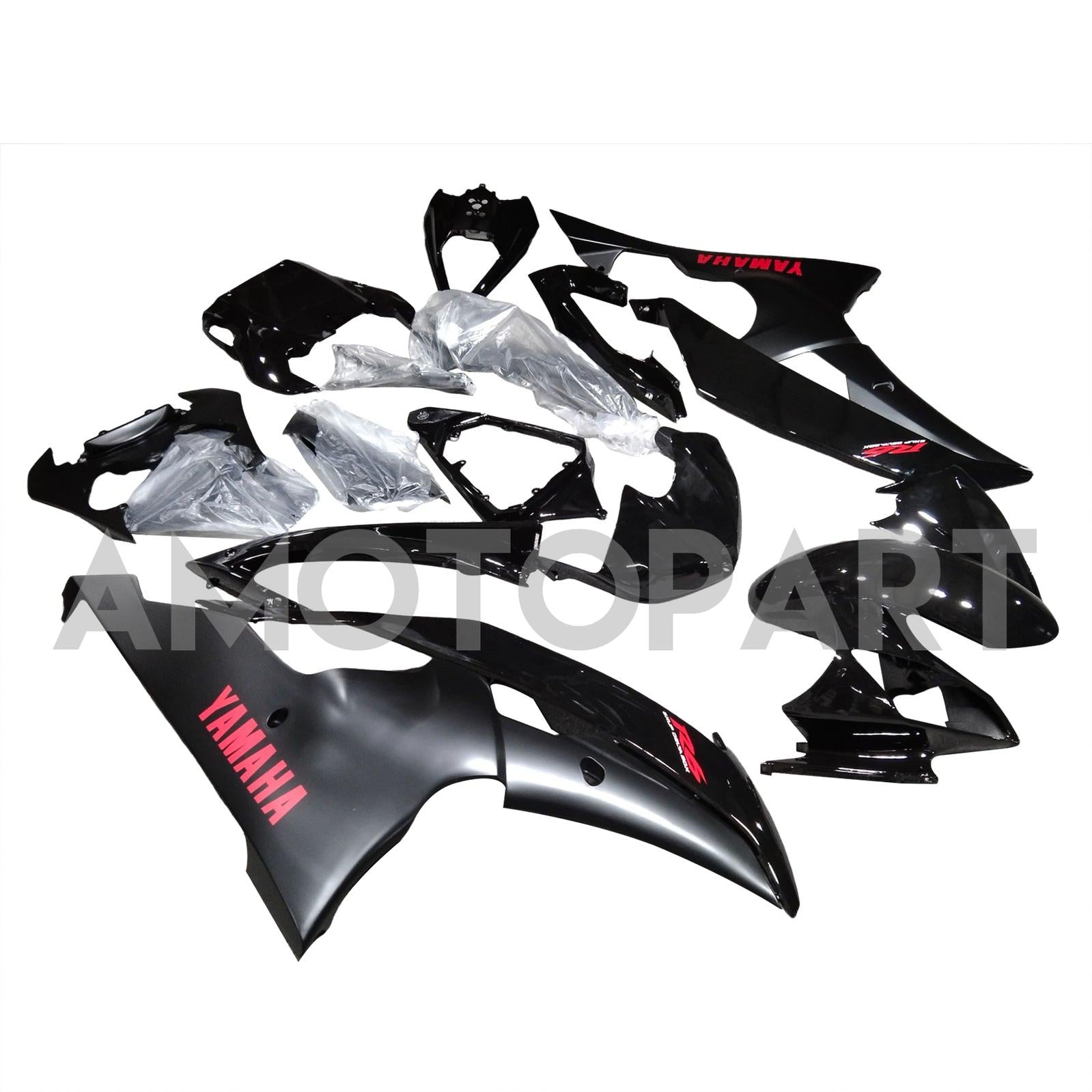 Amotopart 2008-2016 Yamaha YZF 600 R6 Black Fairing Kit