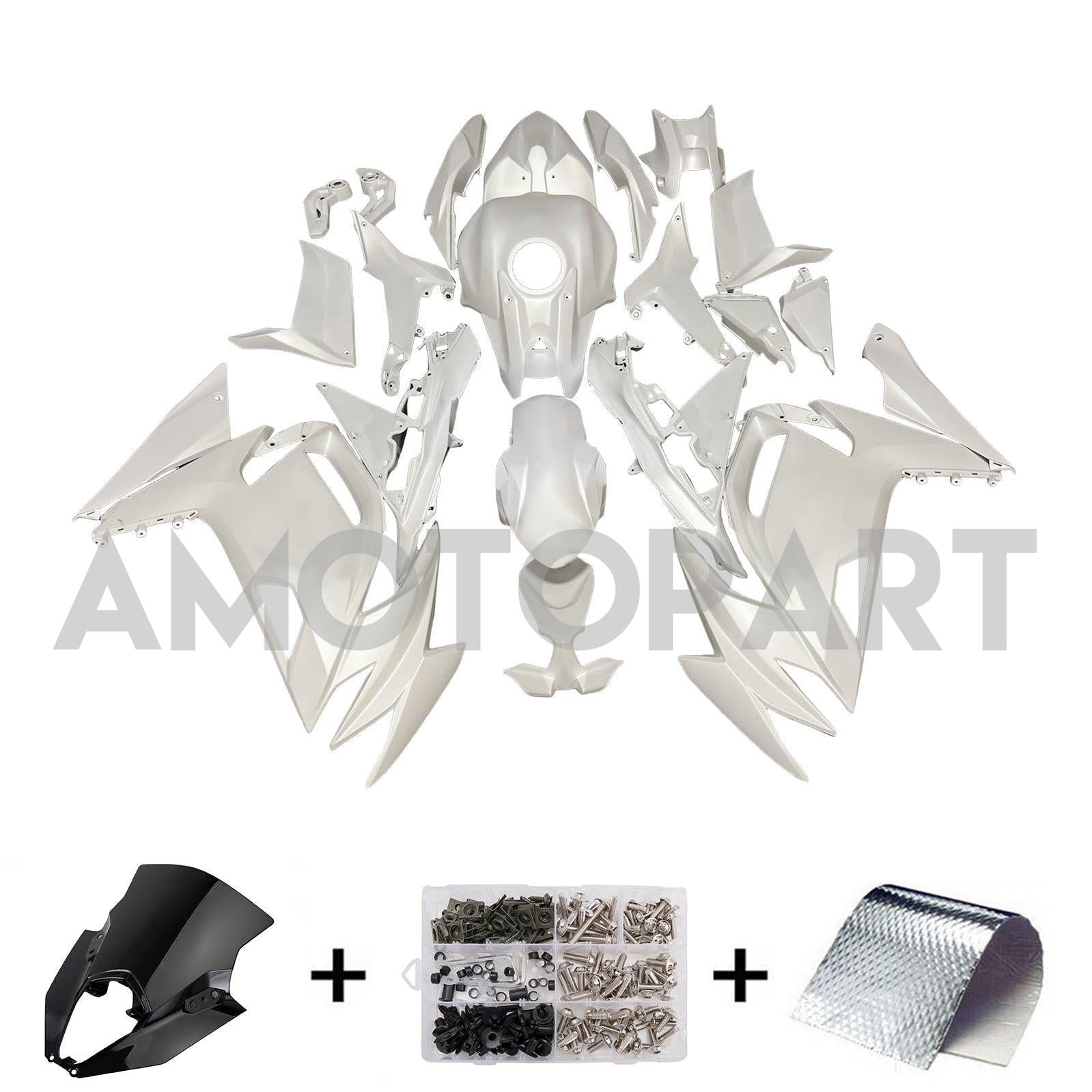 Amotopart 2020-2025 Kawasaki ER6F Ninja650 White Fairing Kit