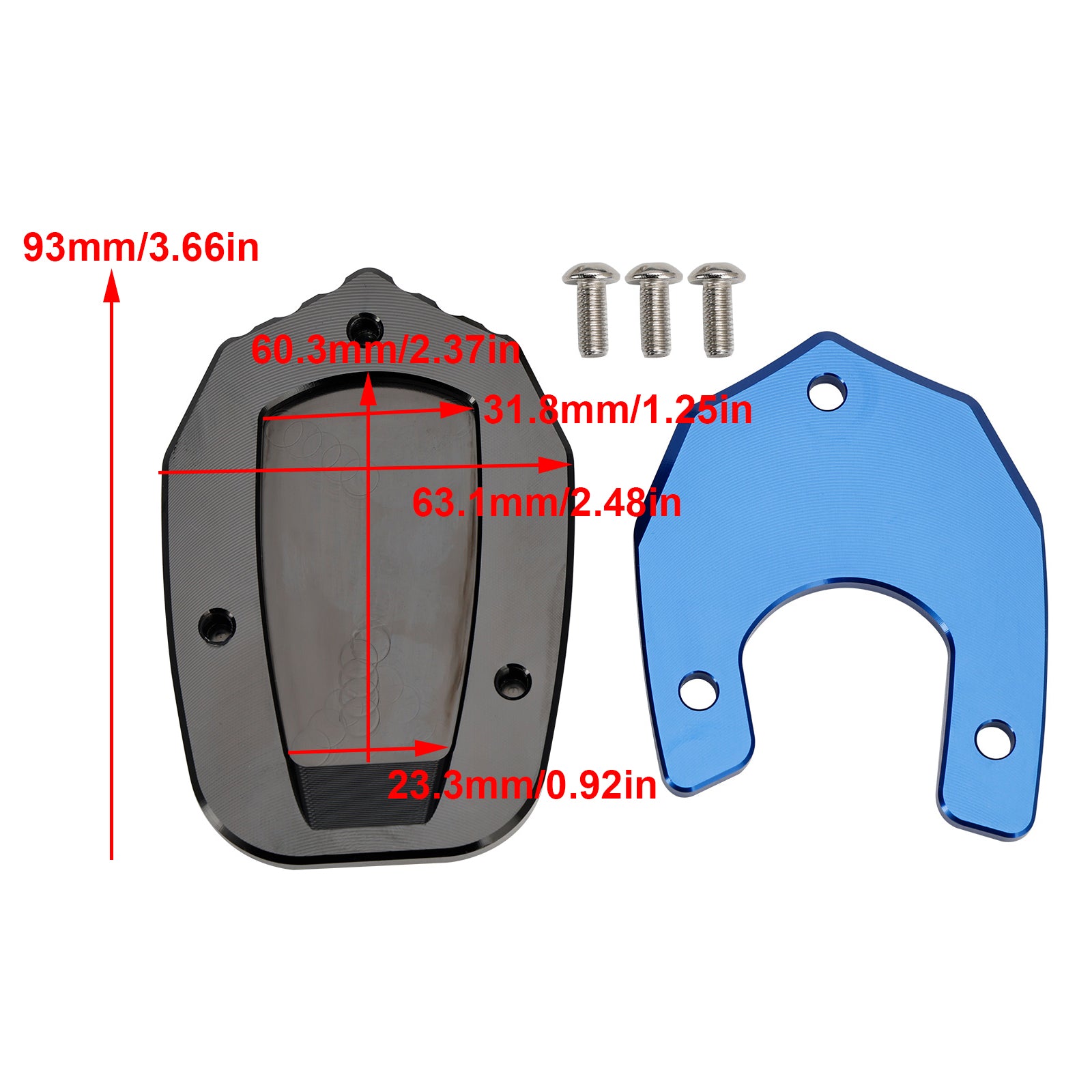Suzuki 15-20 GSX-S1000 & 22-23 GSX-S1000 Blue Kickstand Enlarge Plate Pad