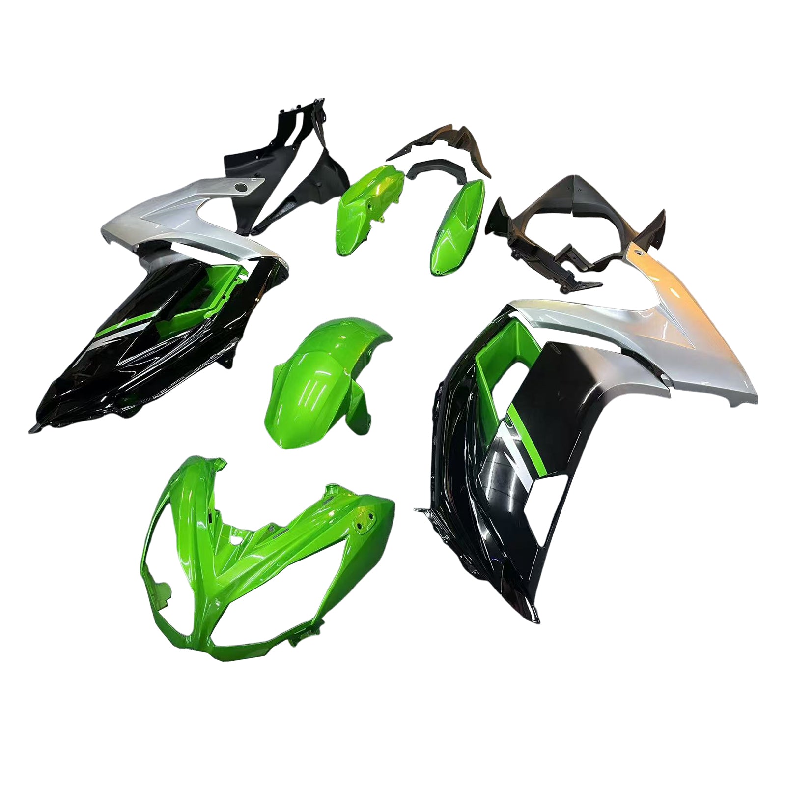 Amotopart 2012-2016 Kawasaki Ninja 650 EX650 Green Black White Fairing Kit