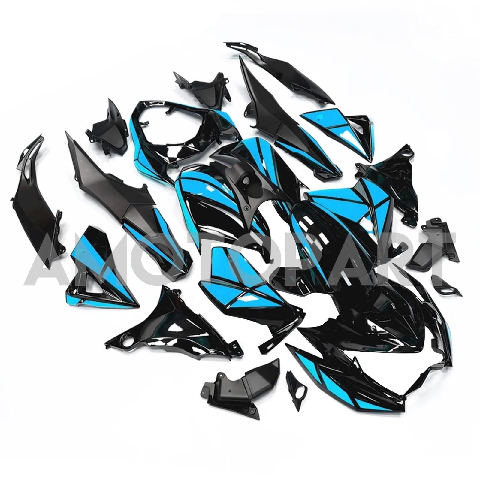 Amotopart 2013-2018 Kawasaki Z800 Light Blue Black Fairing Kit