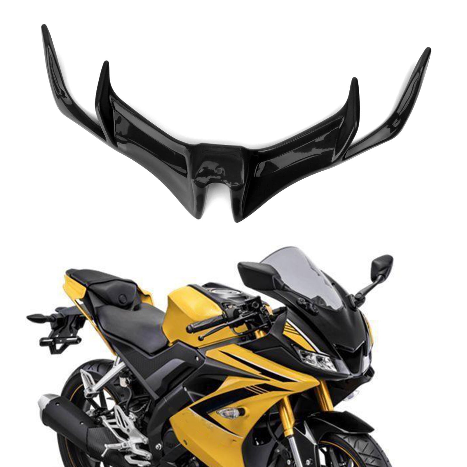 2017-2019 YAMAHA YZF-R15 V3.0 Motorcycle Front Panel Winglet Fairing Black