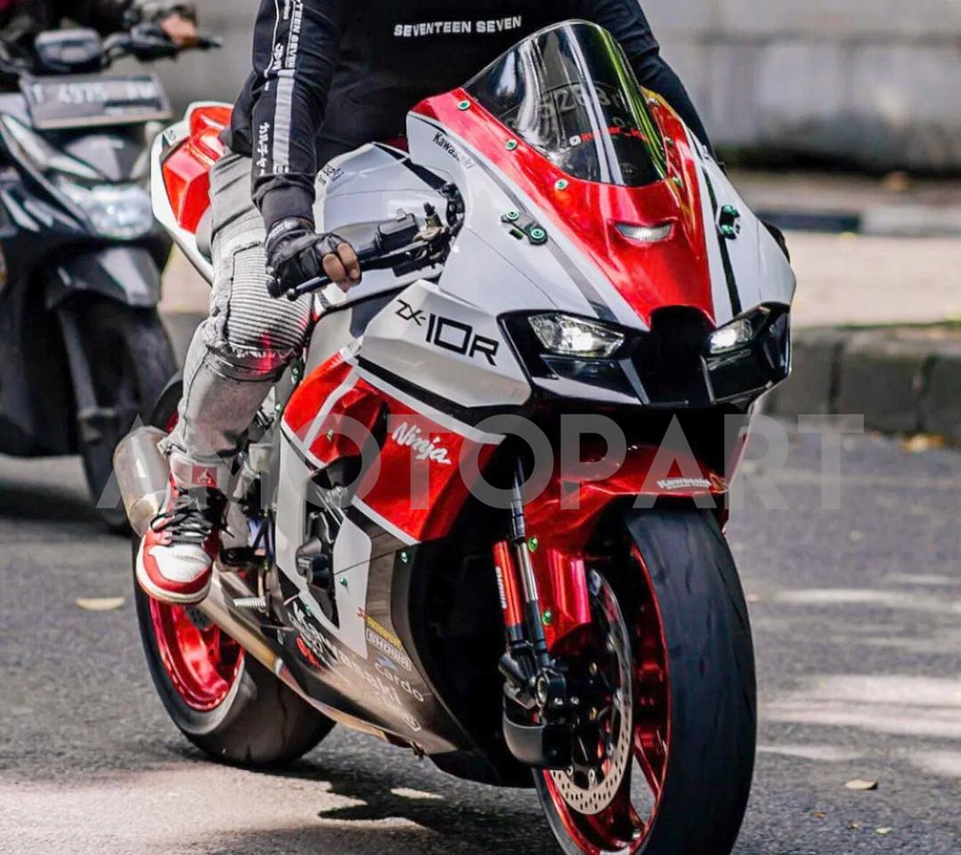 Amotopart 2021-2025 Kawasaki ZX 10RR ZX 10R Black Red White Fairing Kit