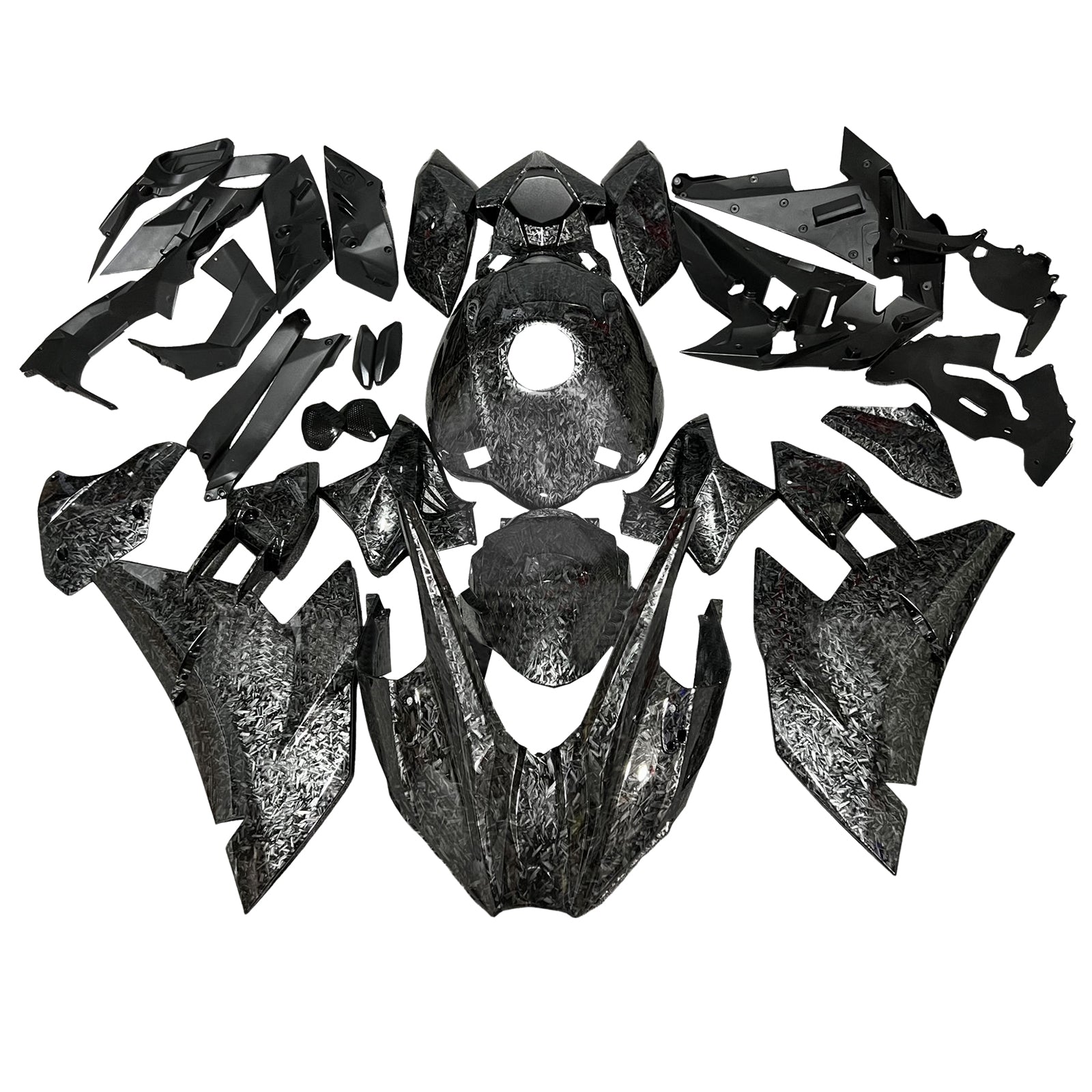 Amotopart 2015-2022 Kawasaki Ninja H2 Forged Carbon Fiber Pattern Fairing Kit