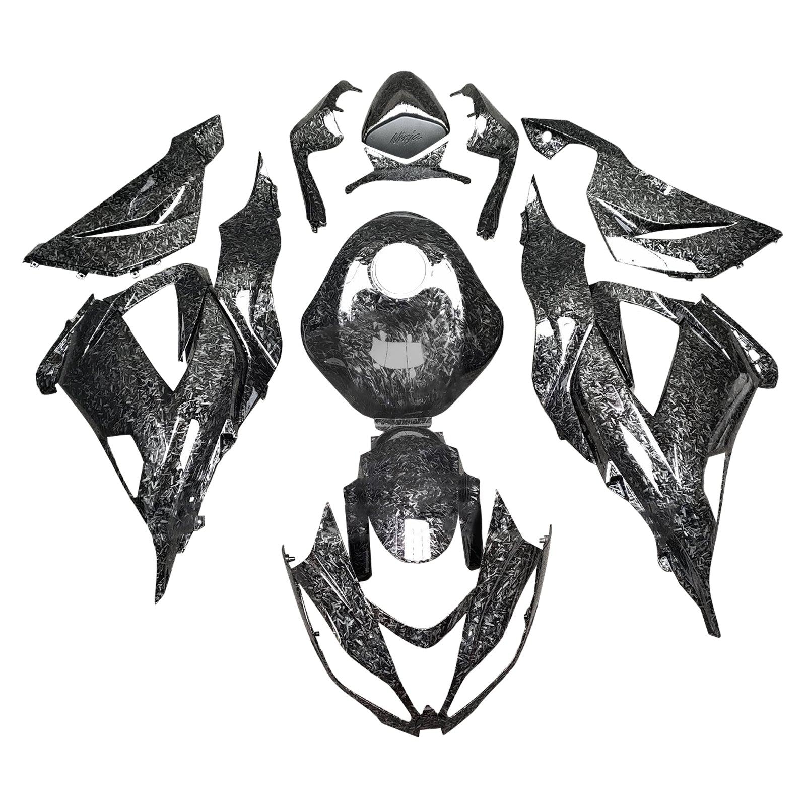 Amotopart 2013-2018 Kawasaki ZX6R 636 Forged Carbon Fiber Pattern Fairing Kit