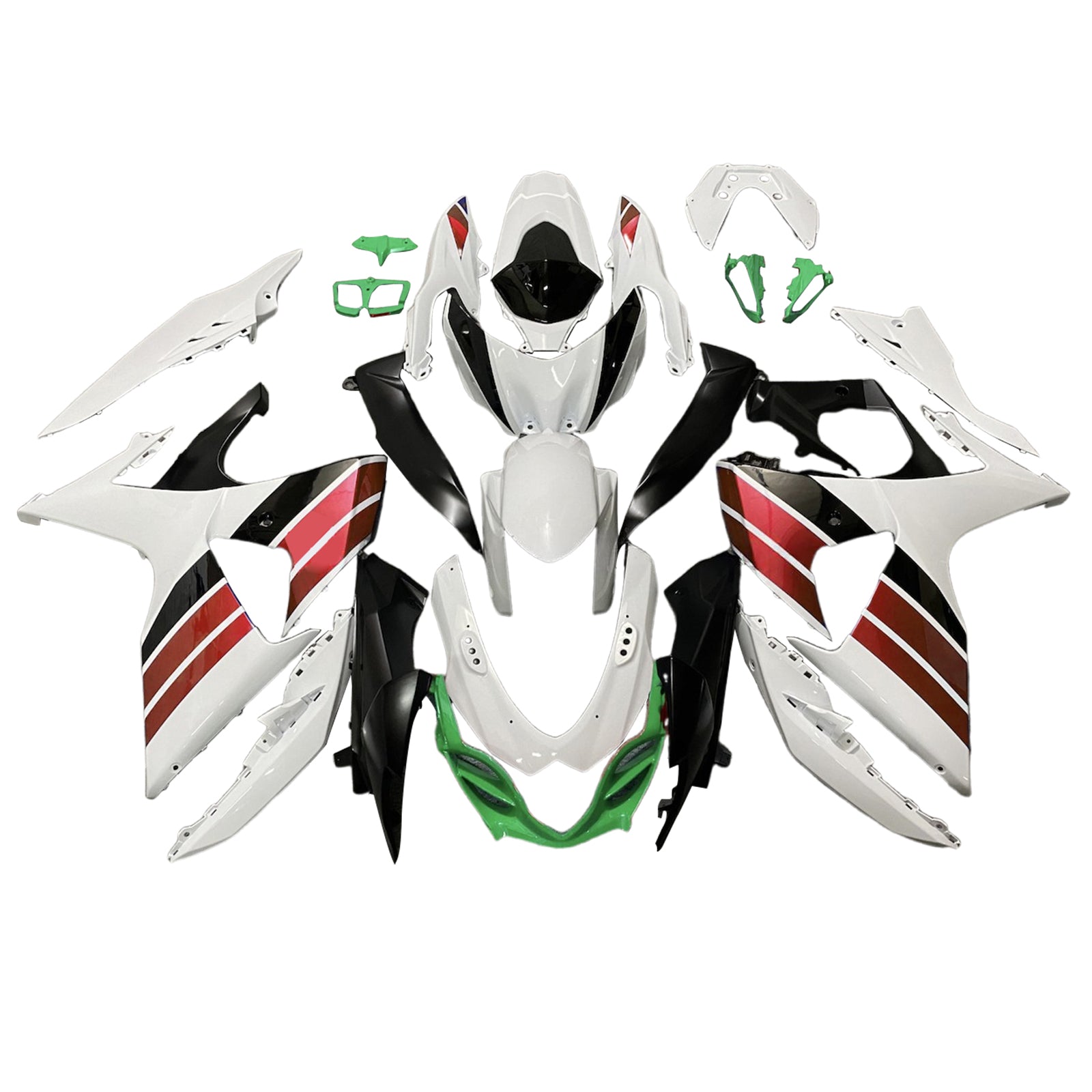 Amotopart 2009-2016 Suzuki GSXR1000 Weißer Schwarzverkleidungskit