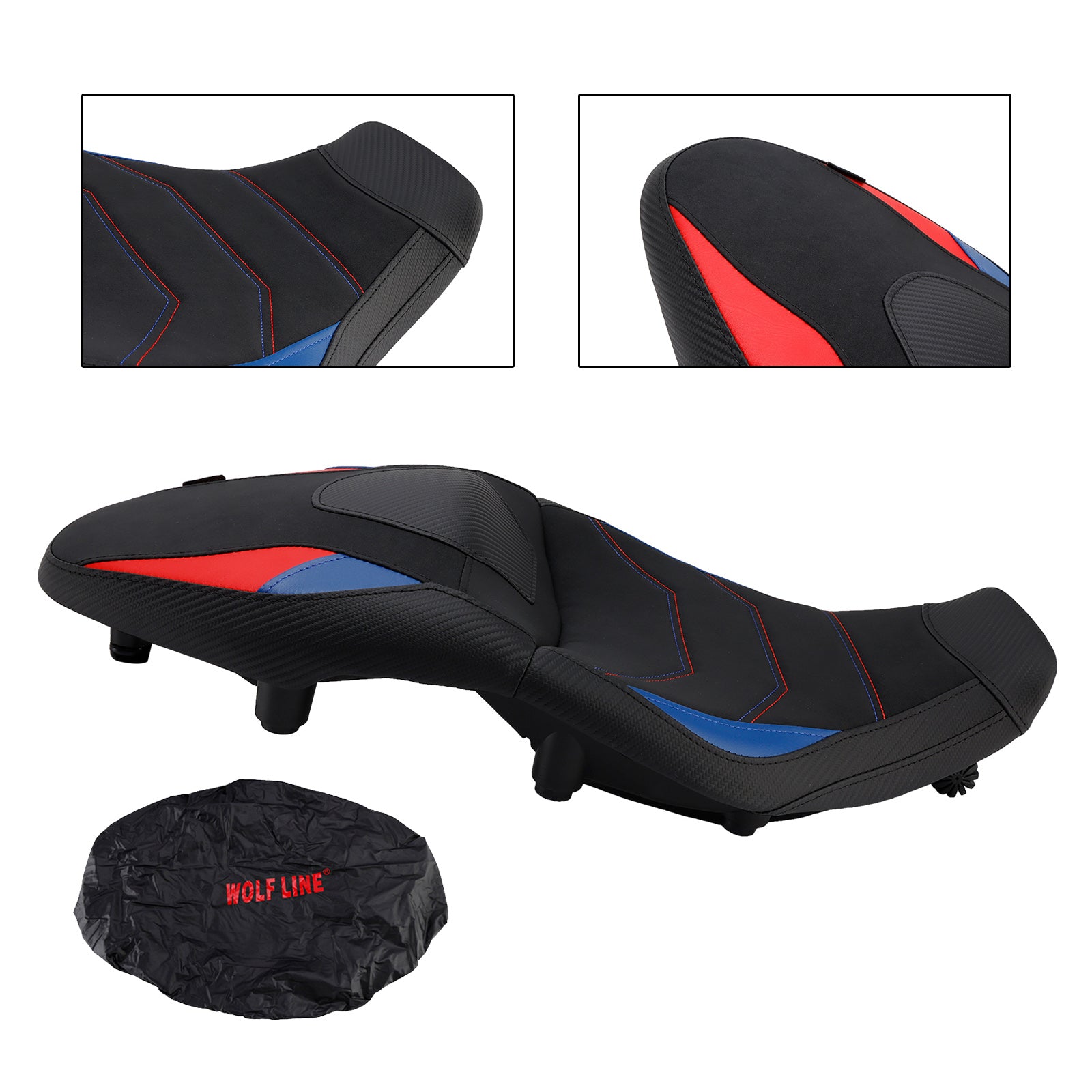 Rider Passenger Seat Front Rear Cushion -40Mm Blue For Bmw S1000Xr 20-24 M1000Xr