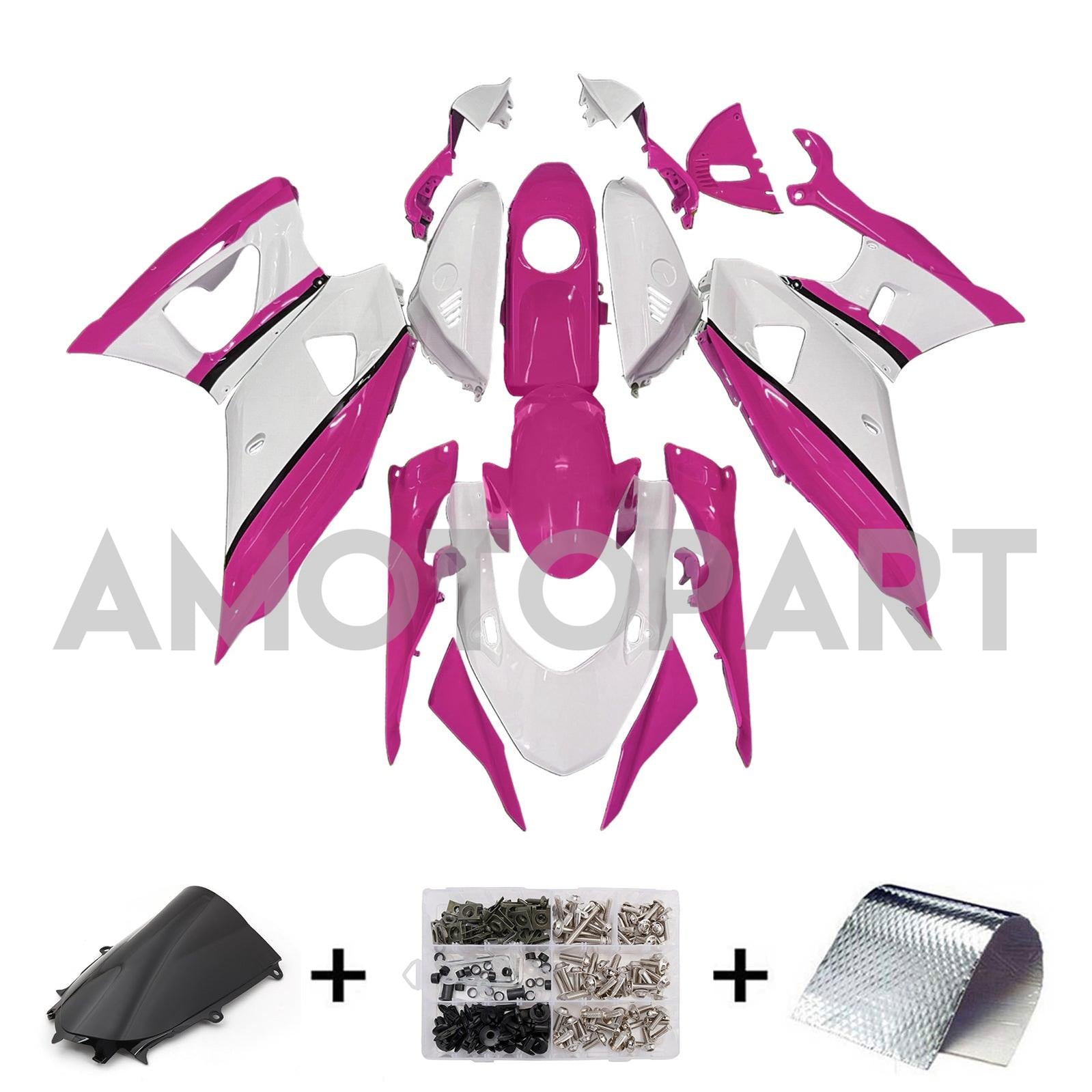 Amotopart 2021-2025 Yamaha YZF-R7 Pink Purple White Fairing Kit