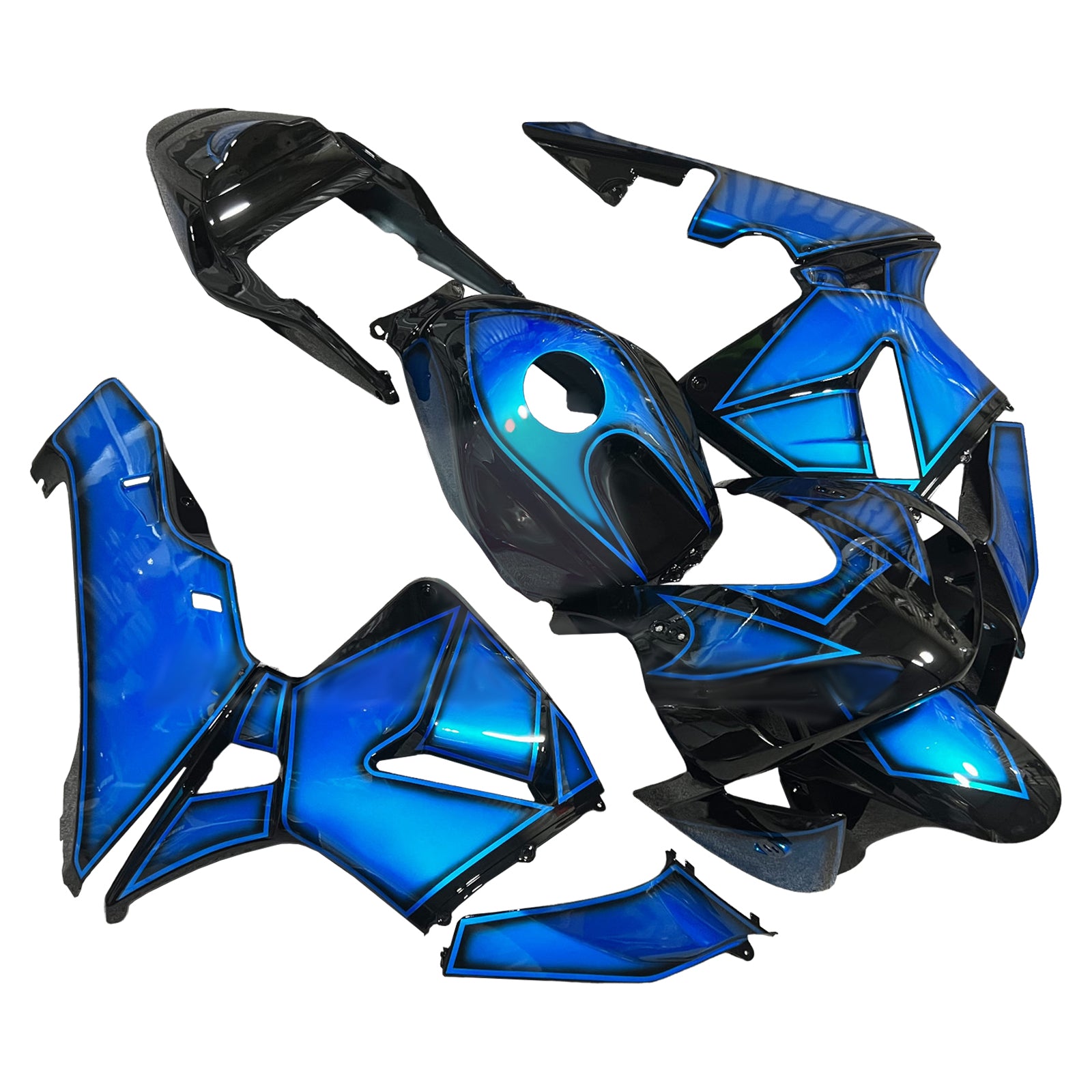 Amotopart 2003-2004 Honda CBR600RR Black Blue Fairing Kit