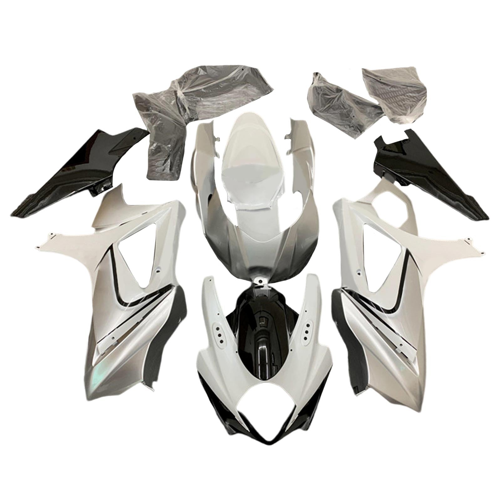 Amotopart 2007-2008 Suzuki GSXR1000 K7 White & Gray Fairing Kit