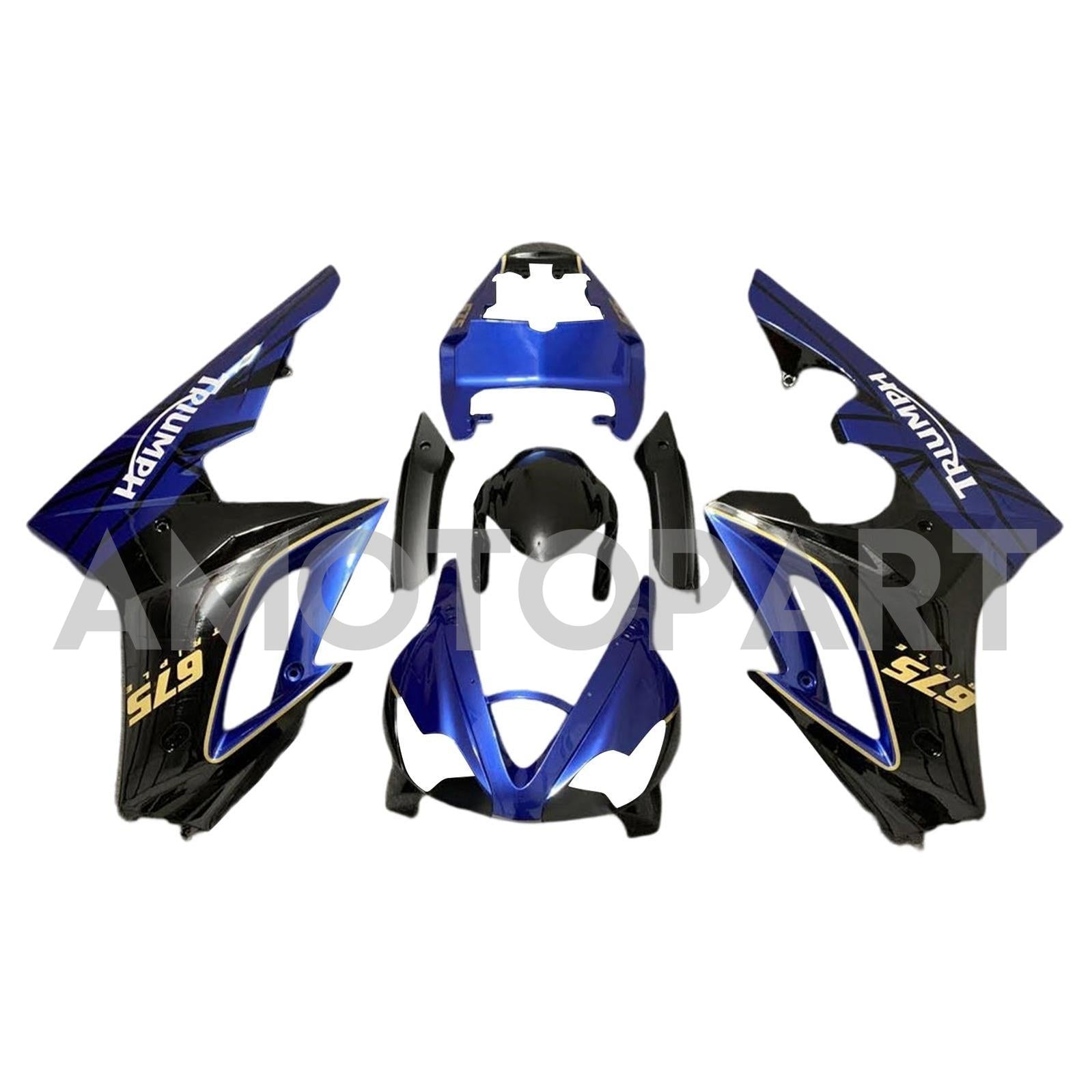 Amotopart 2009-2012 Triumph Daytona 675 Blue&Black Style1 Fairing Kit