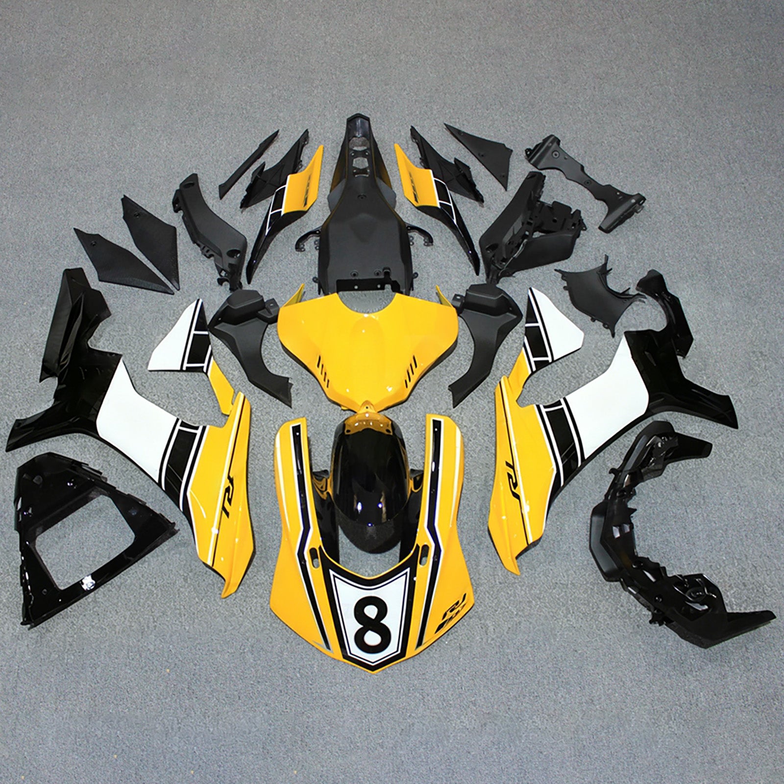 Amotopart 2015-2019 Yamaha YZF 1000 R1 žlutá/černá sada kapotáže