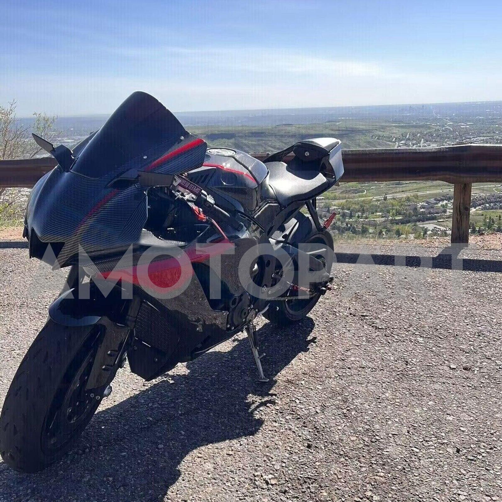 Amotopart 2020-2025 Yamaha YZF R1 Carbon Fiber Black Red Fairing Kit