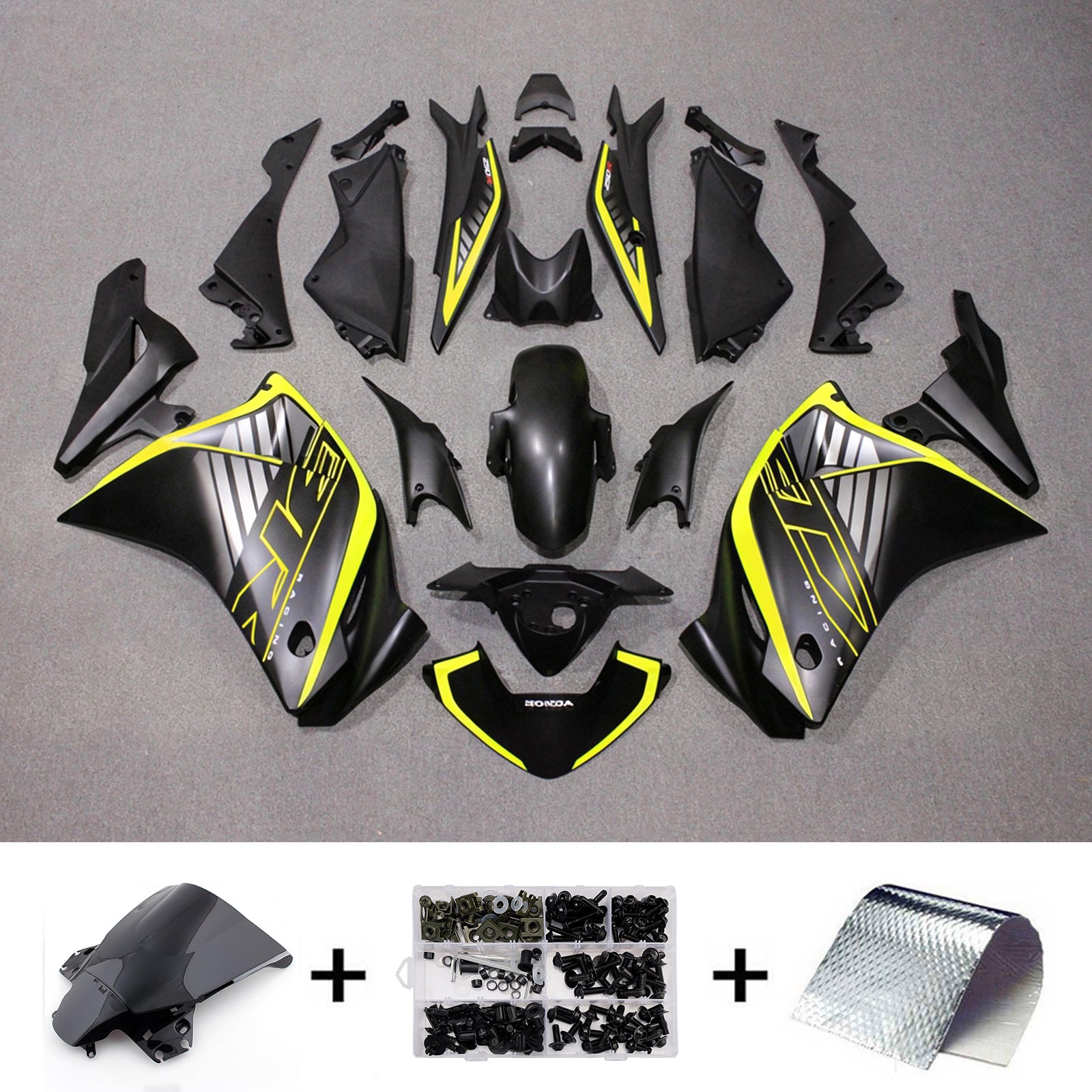 Amotopart 2011-2015 Honda CBR250R černá/žlutá sada kapotáže
