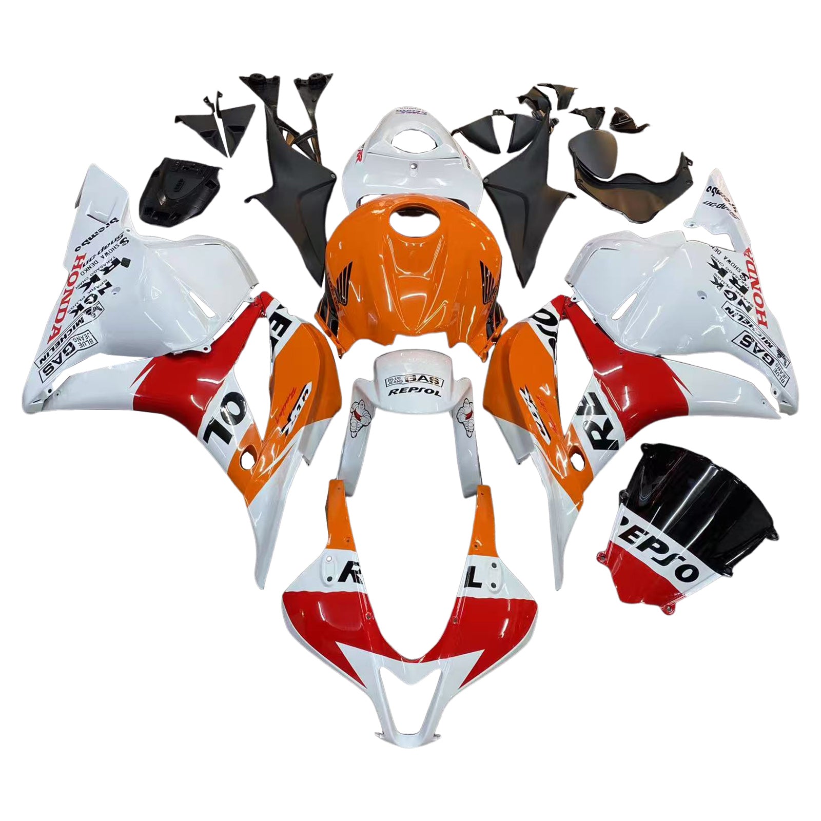 Amotopart 2009-2012 Honda CBR600RR Orange Red White Fairing Kit
