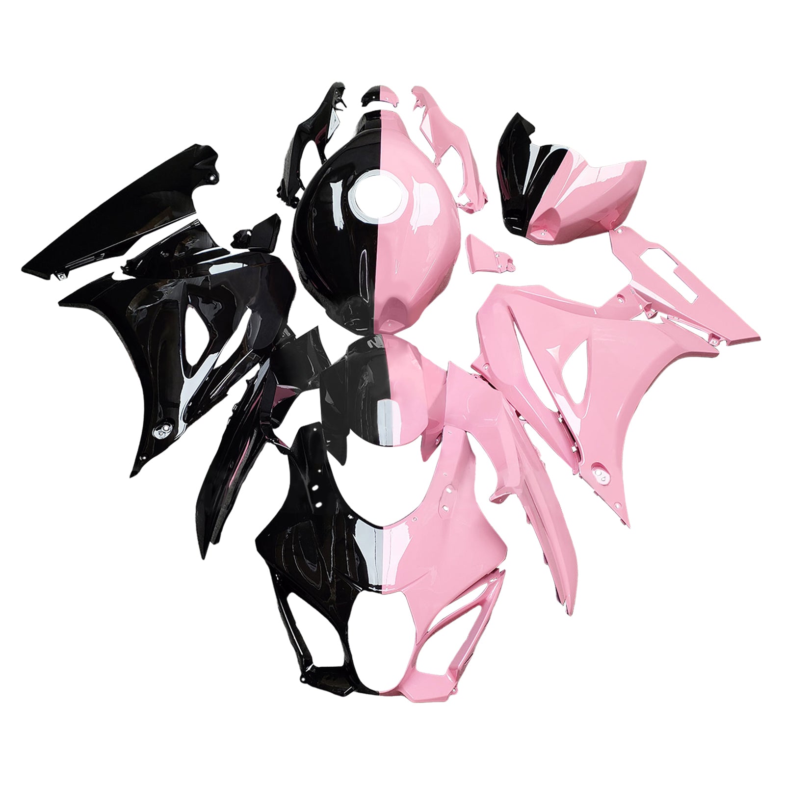 Amotopart 2017-2025 Suzuki GSXR1000 Kohlefasermuster Pinkverkaufskit