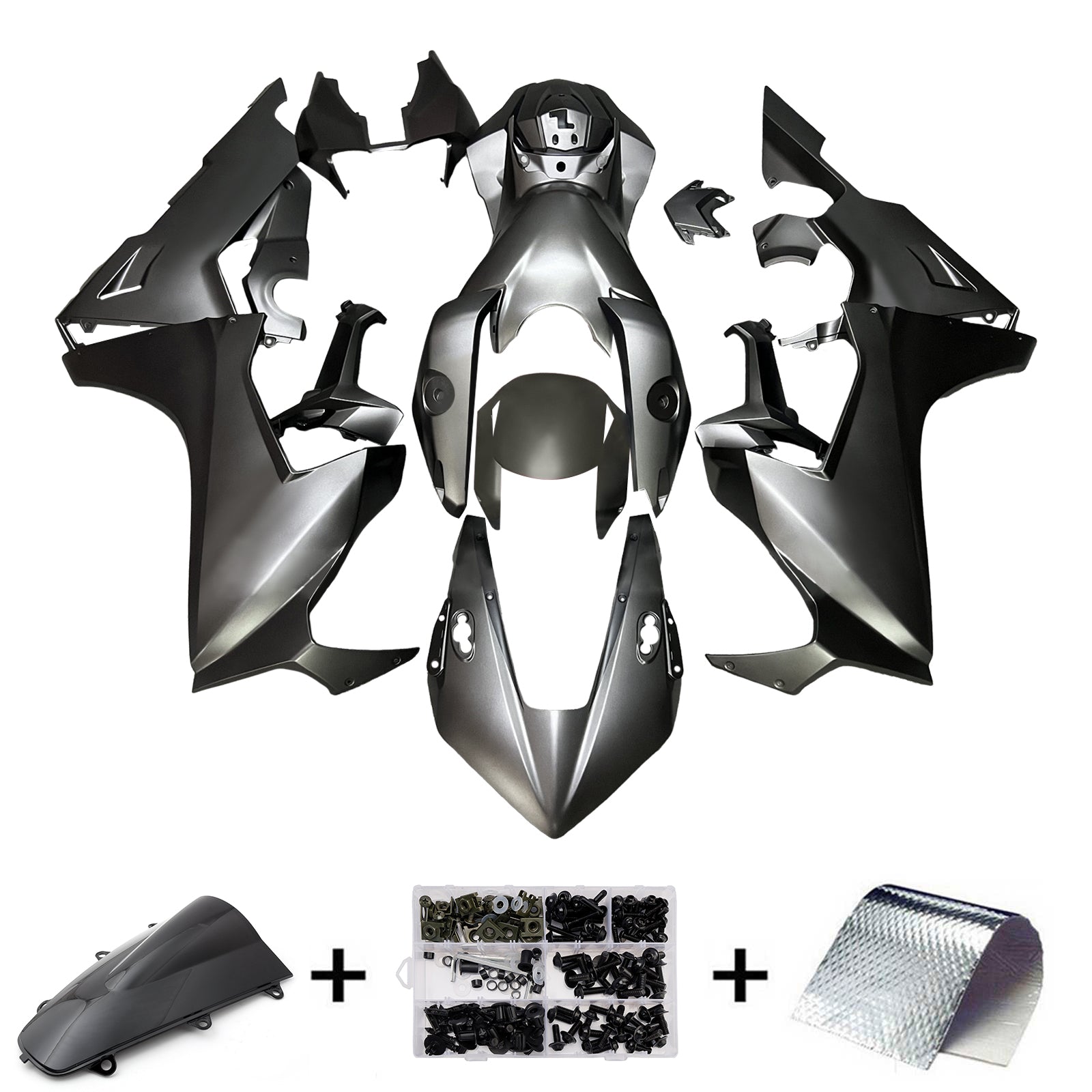 Amotopart 2017-2023 Honda CBR1000rr Kit de carénage noir gris mat