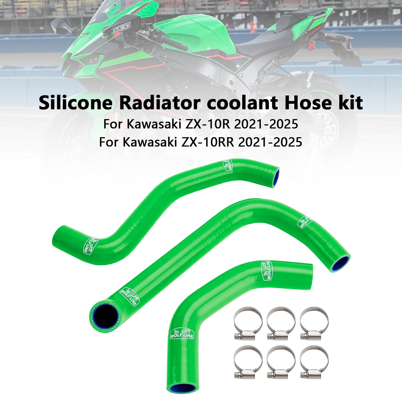2021-2025 Kawasaki ZX10R ZX-10RR Silicone Radiator coolant Hose