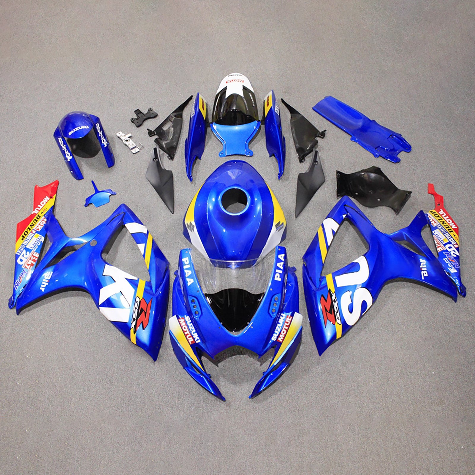 Amotopart 2006–2007 Suzuki GSXR 600/750 weiß-blaues Verkleidungsset