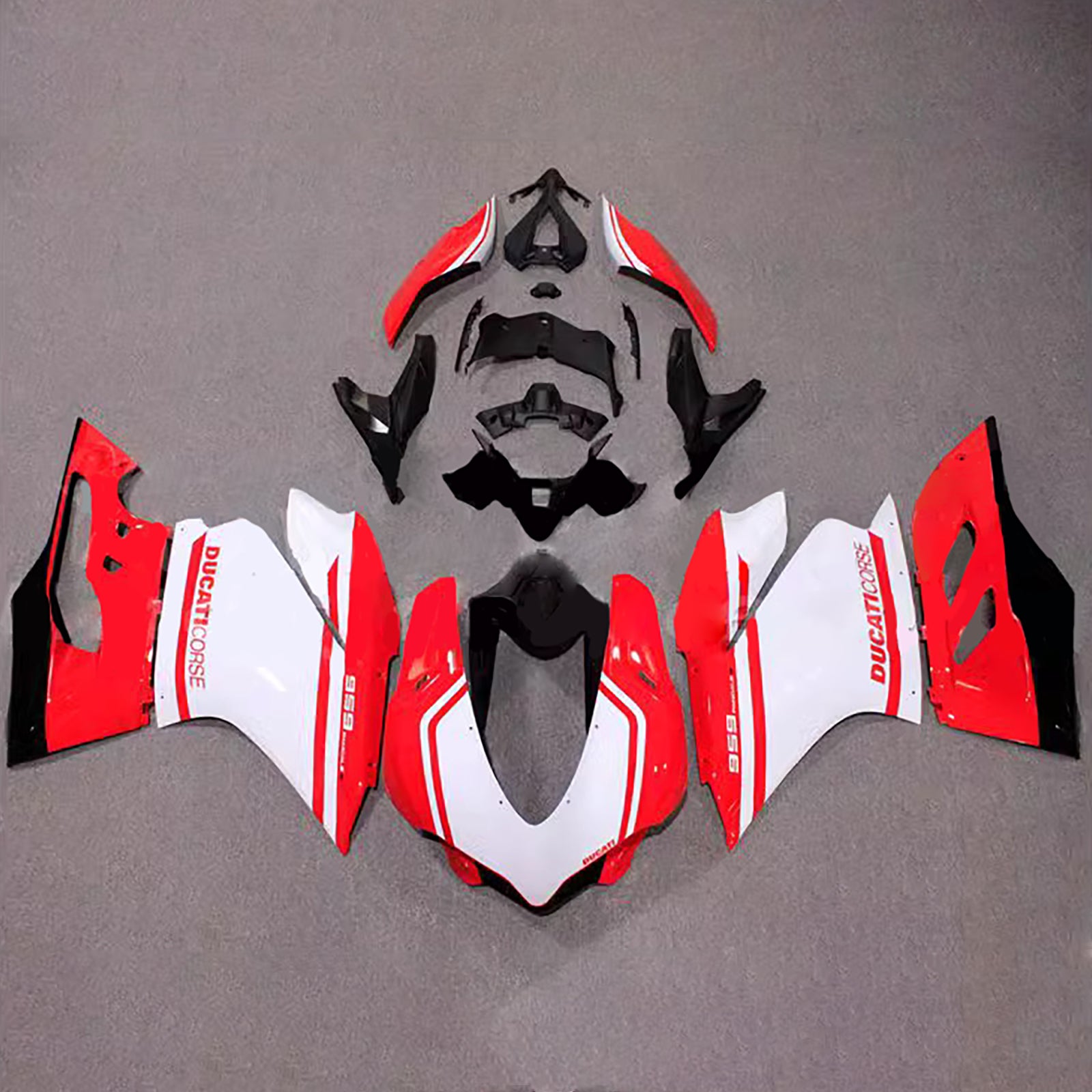 Amotopart 2015-2020 Ducati 959 White Black Red Style 2 Fairing Kit