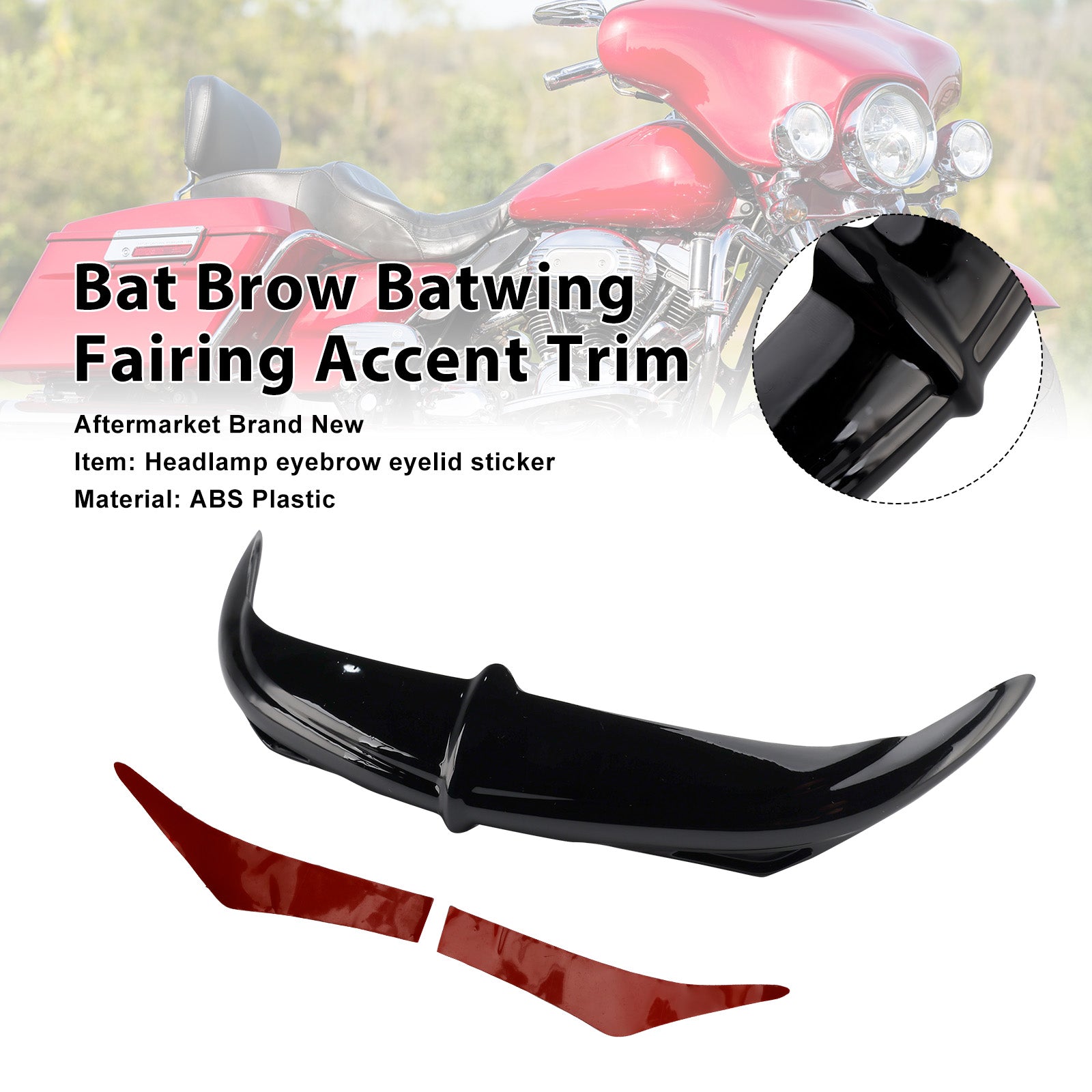96-13 Electra Street Glides Trikes Bat Brow Batwing Fairing Accent Trim