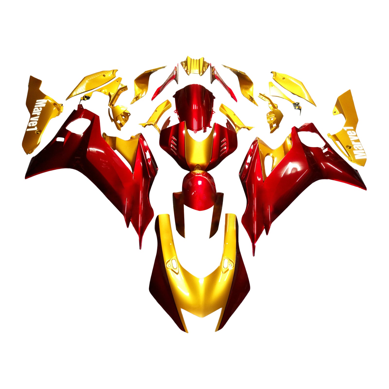 Amotopart Kit carena rosso e giallo Yamaha YZF-R6 2017-2023