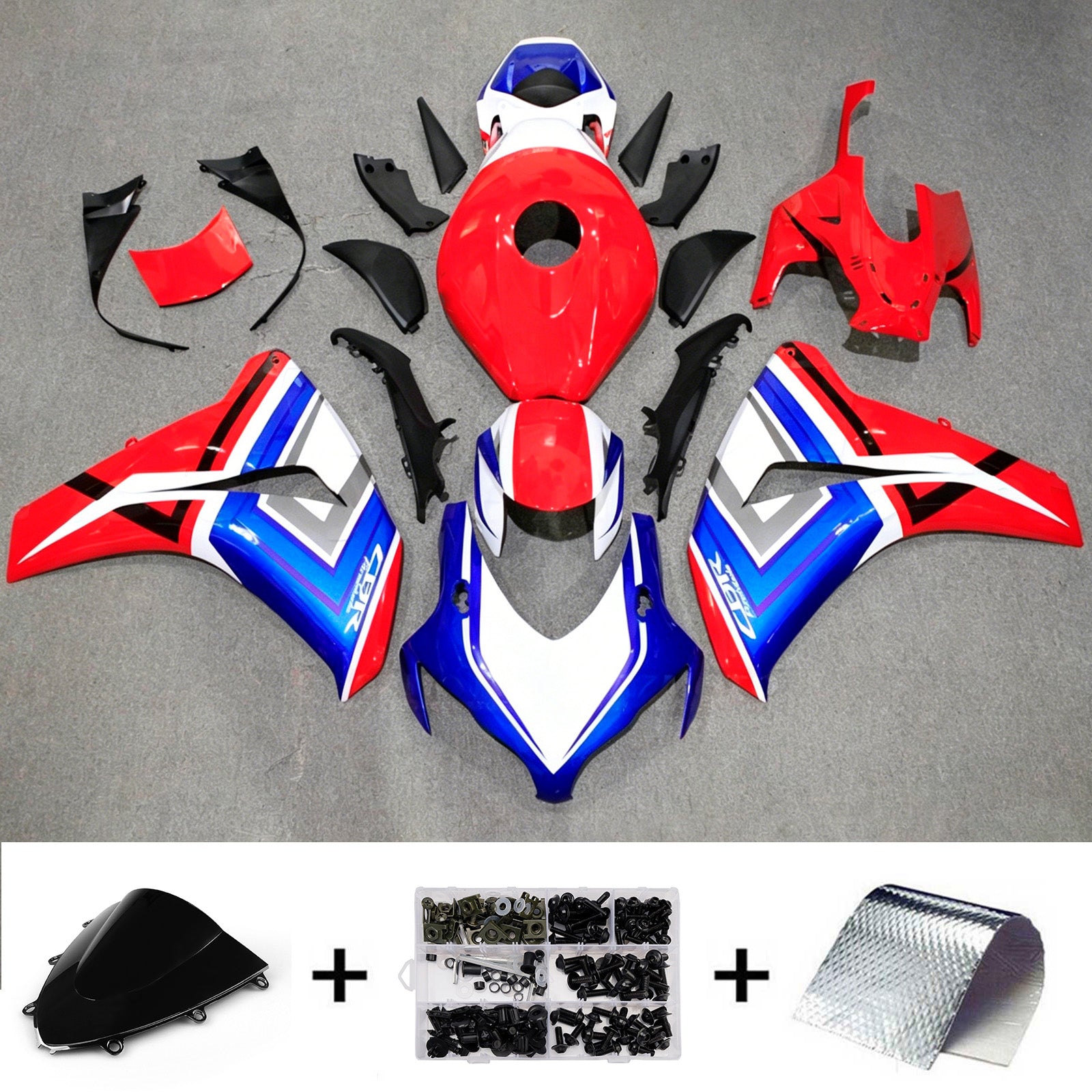 Amotopart 2008-2011 Honda CBR1000RR Red/Blue Fairing Kit