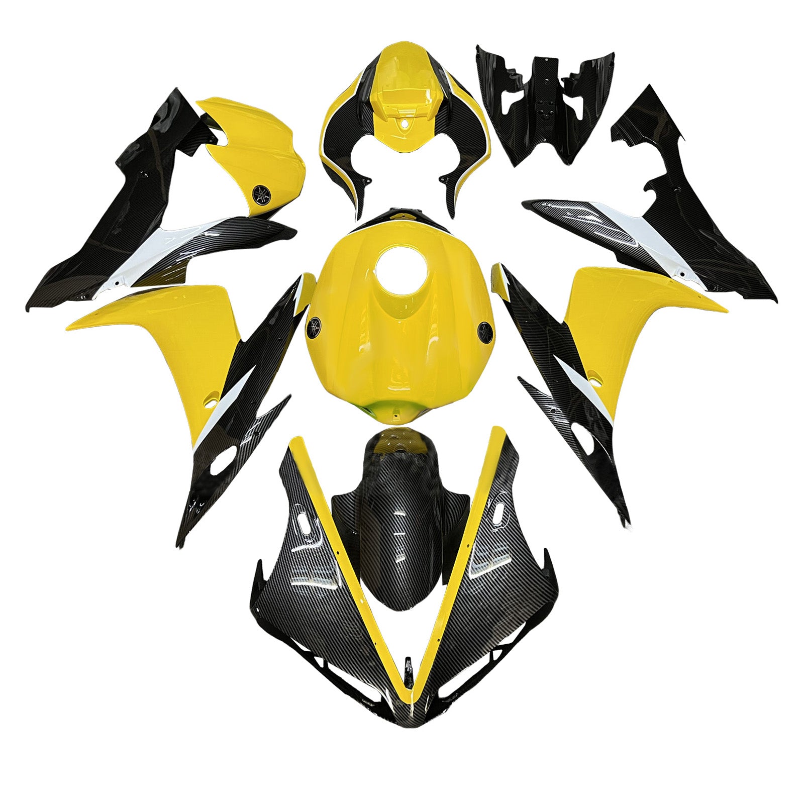 Amotopart 2004-2006 Yamaha YZF-R1 Yellow Carbon Fiber Fairing Kit