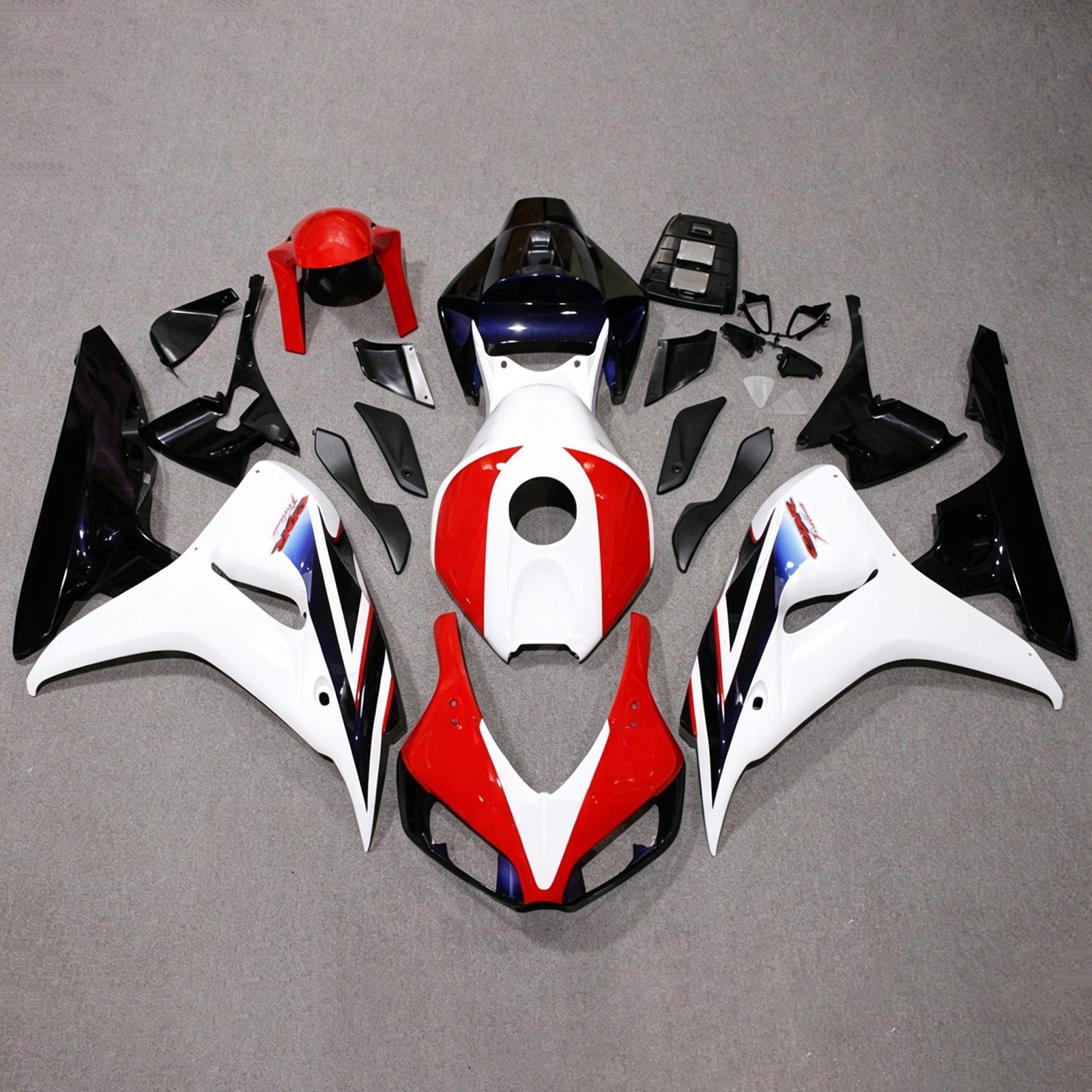 Amotopart 2006-2007 Honda CBR1000RR White Black Fairing Kit