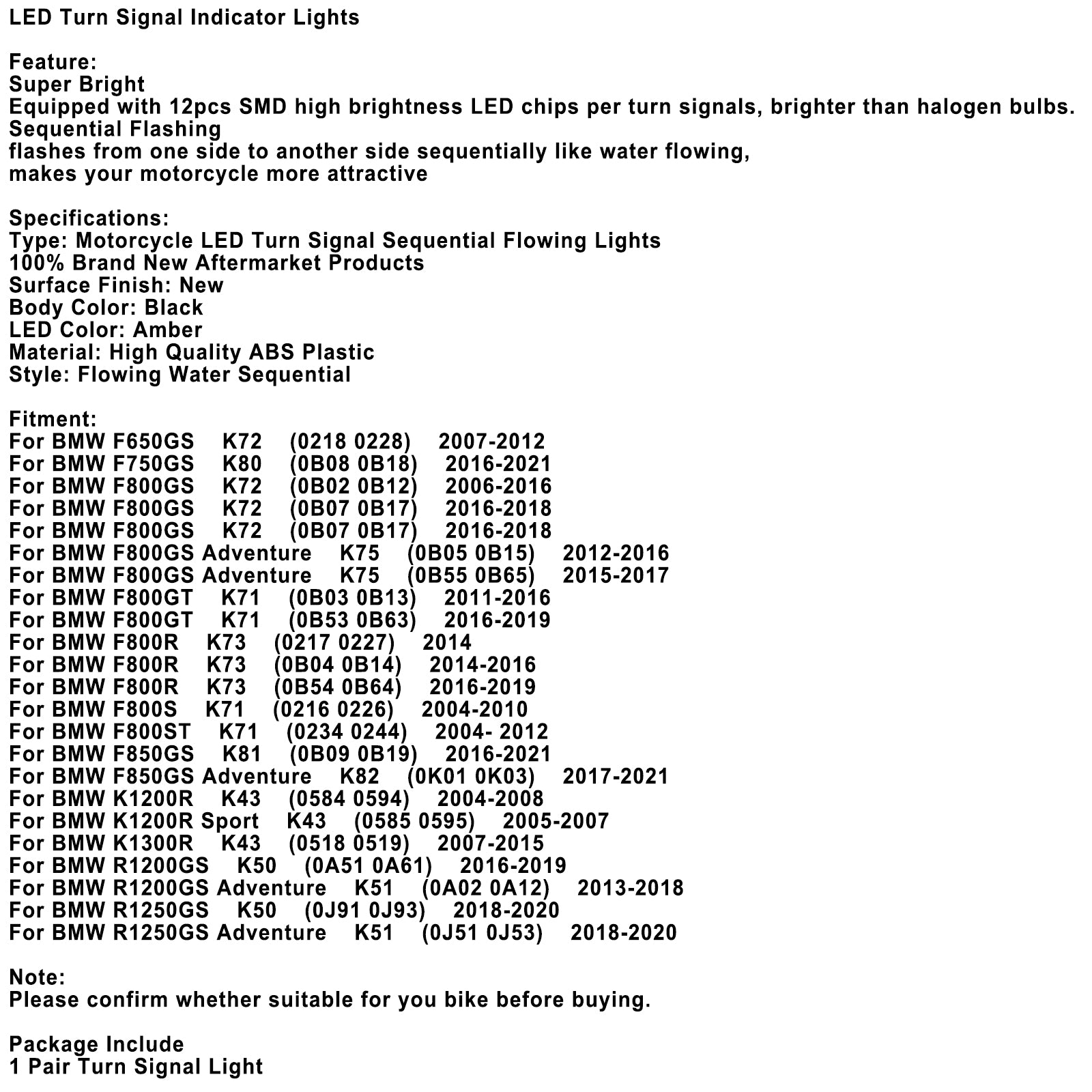 BMW F750GS R1250GS R1200GS F850GS LED SIGNAL SIGNALDAT