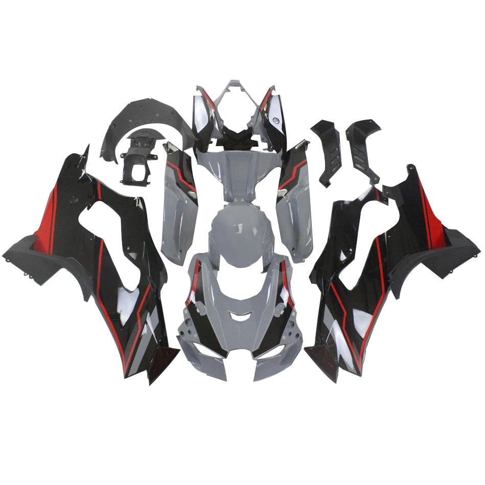 Amotopart 2021-2025 Kawasaki ZX10R ZX10RR Black White Grey Red Fairing Kit