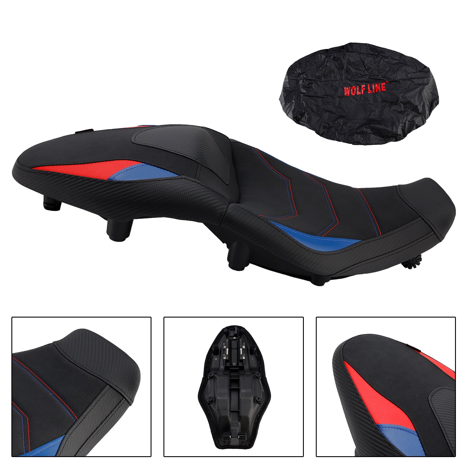 Rider Passenger Seat Front Rear Cushion -40Mm Blue For Bmw S1000Xr 20-24 M1000Xr