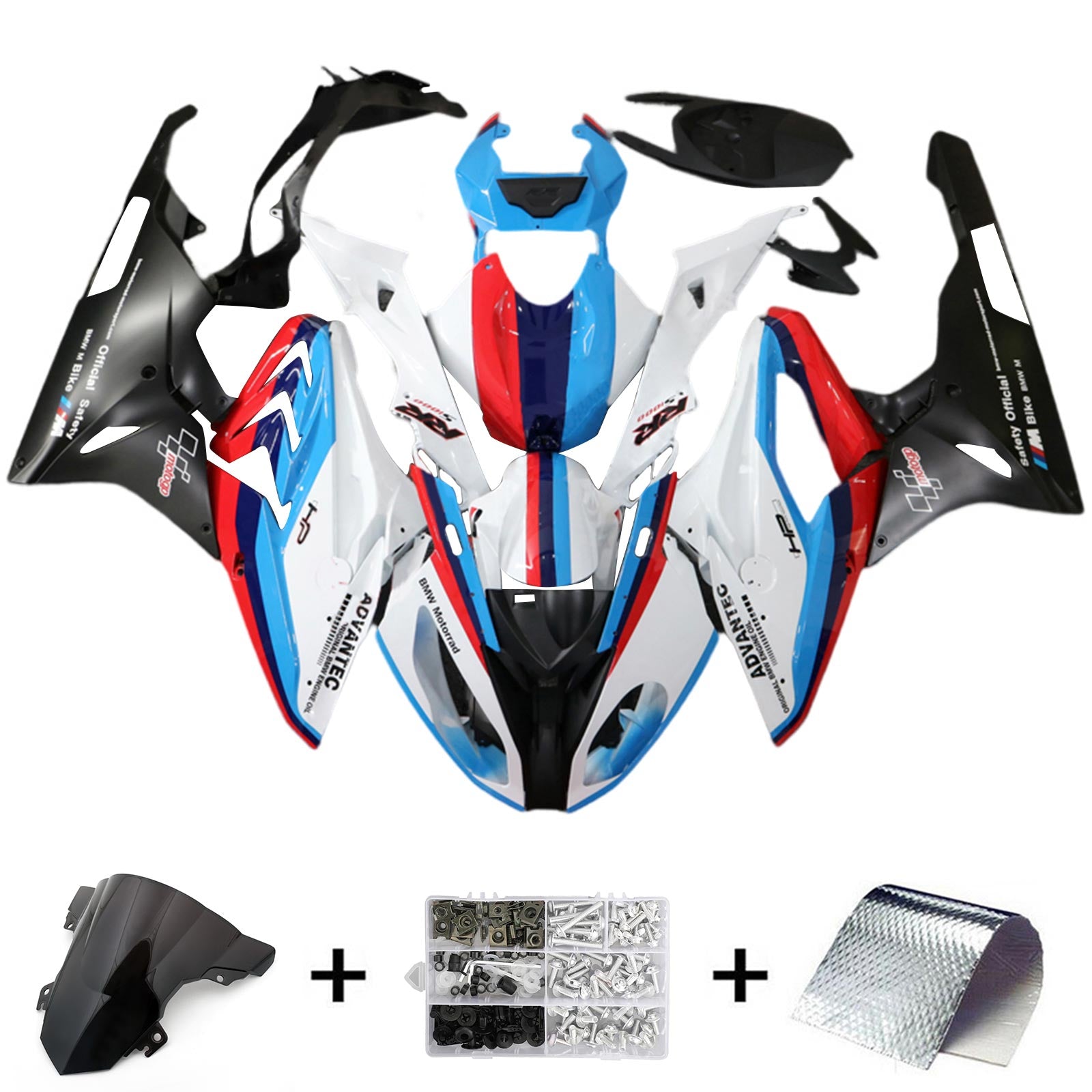 AmotOPart BMW S1000RR 2015-2016 Blue & Red Style 6 Kairing Kit