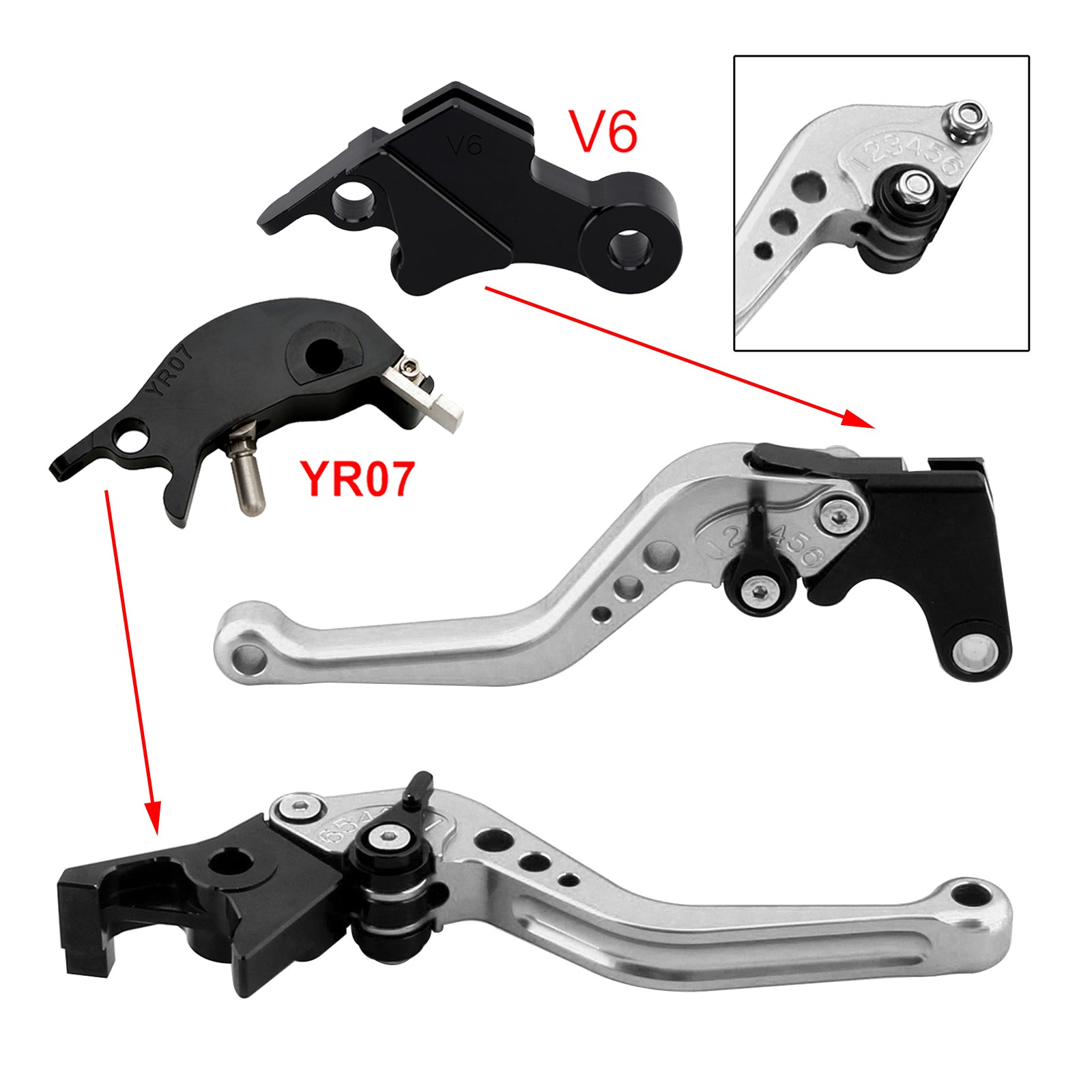24–25 Yamaha XSR900 XSR900GP MT-09 MT-09SP NEU Kurzkupplungs-Bremshebel