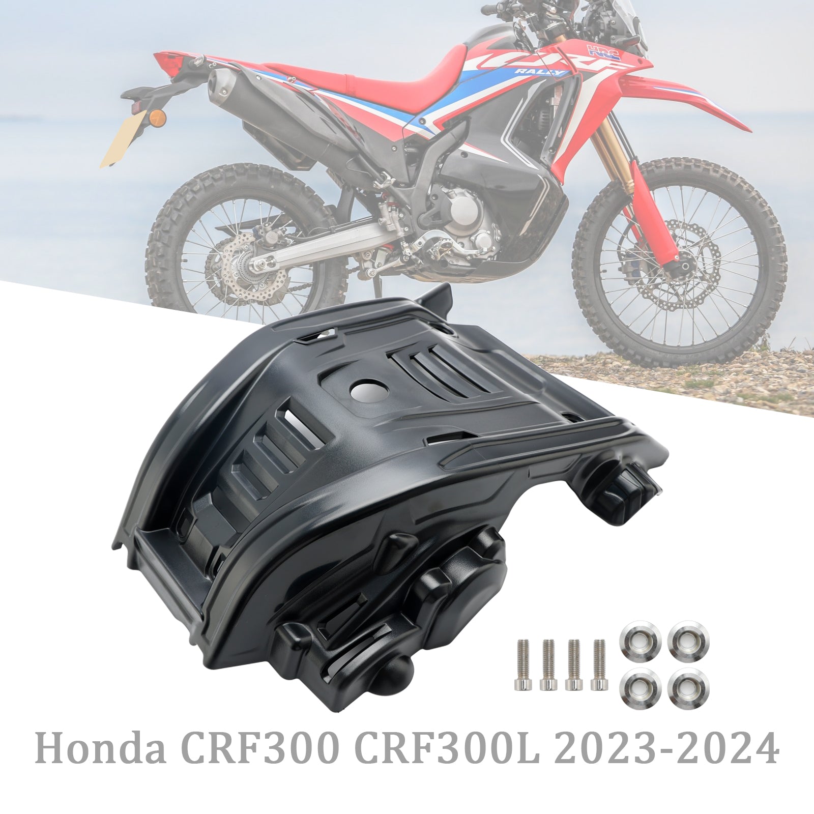 23-24 Honda Crf300 Crf300l Skid Plate Engine Guard Crack Plastic