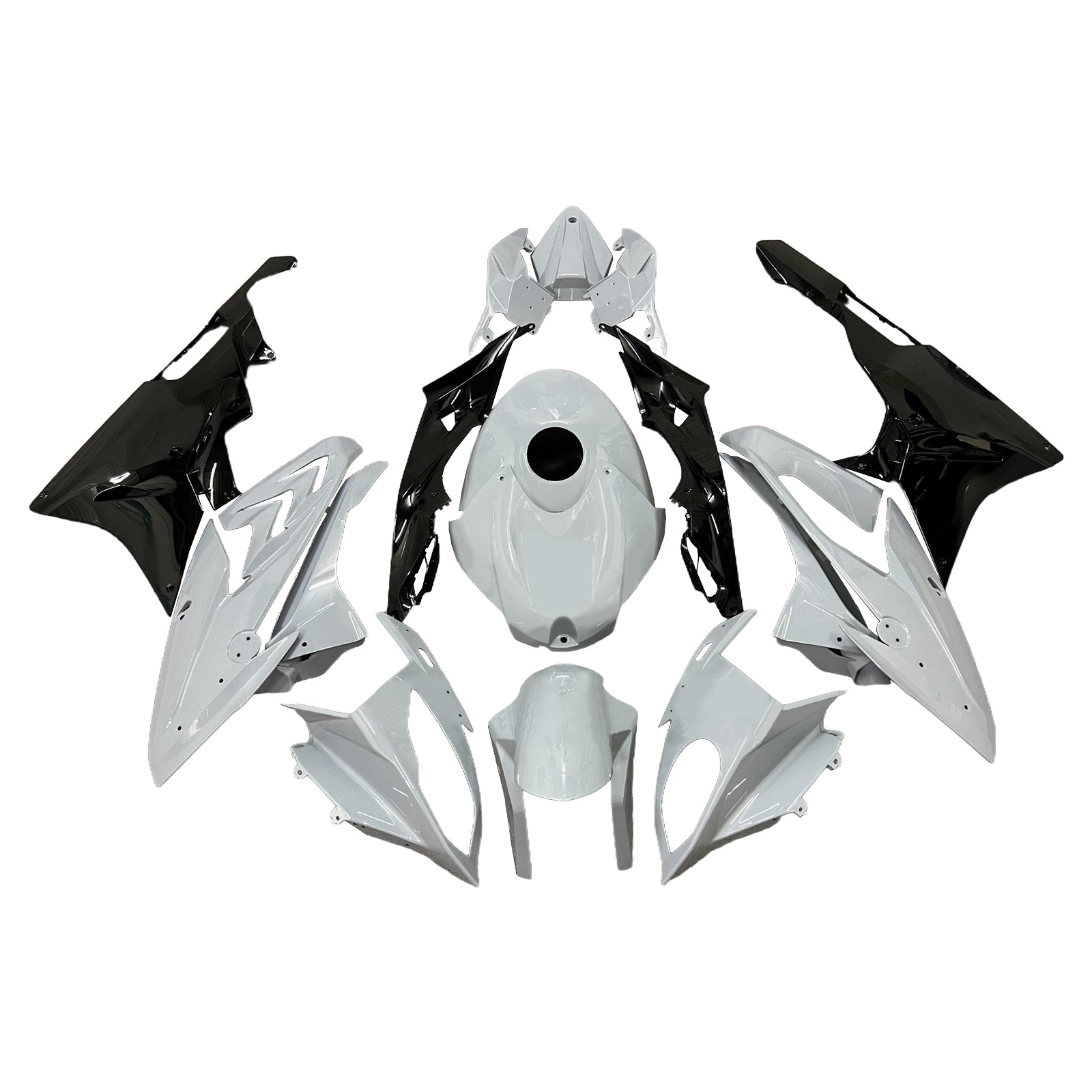 Amotopart 2017-2018 BMW S1000RR Glossy White Black Fairing Kit