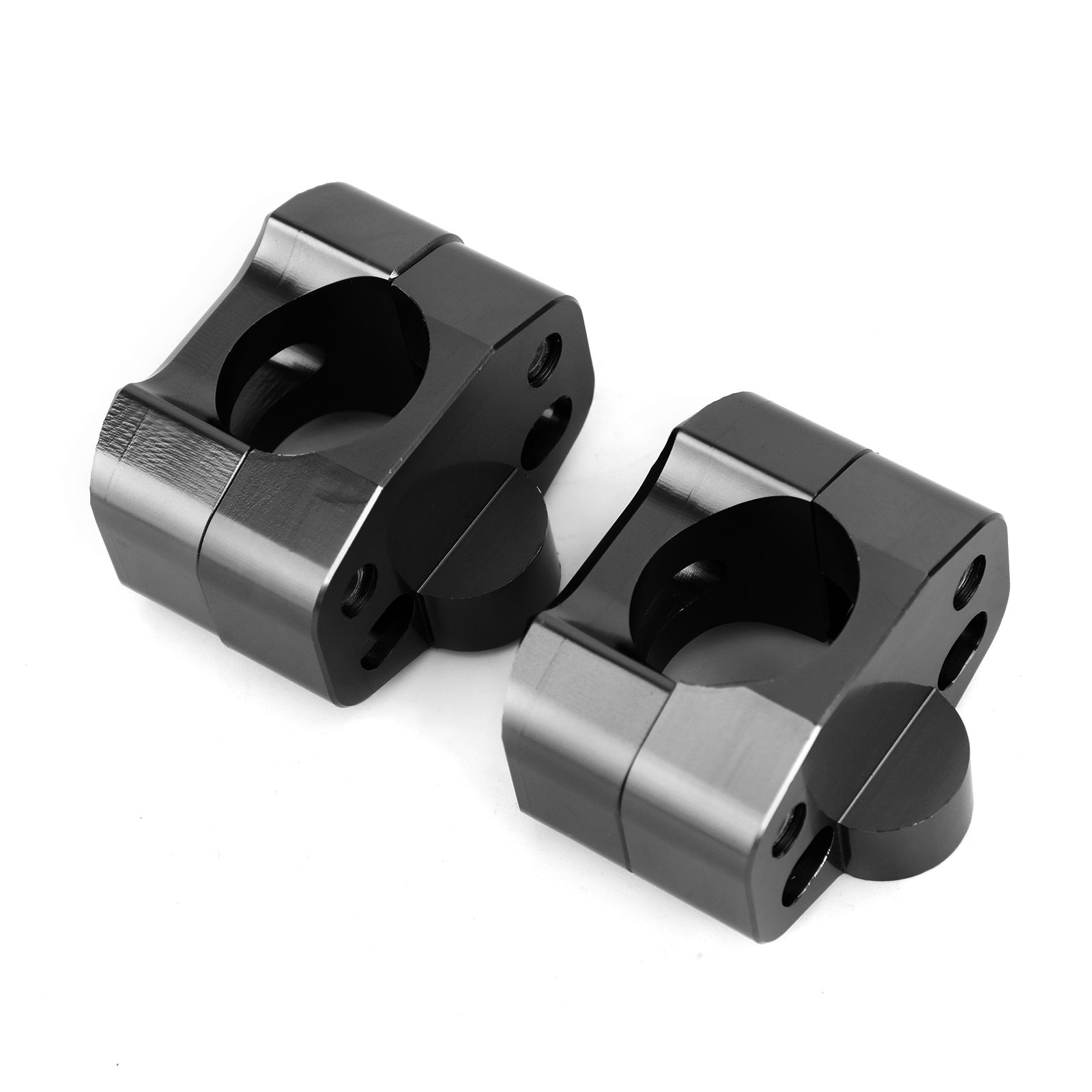 CNC Aluminum Motorcycle Handlebar Risers 22-28mm Universal Clamp Mount Black