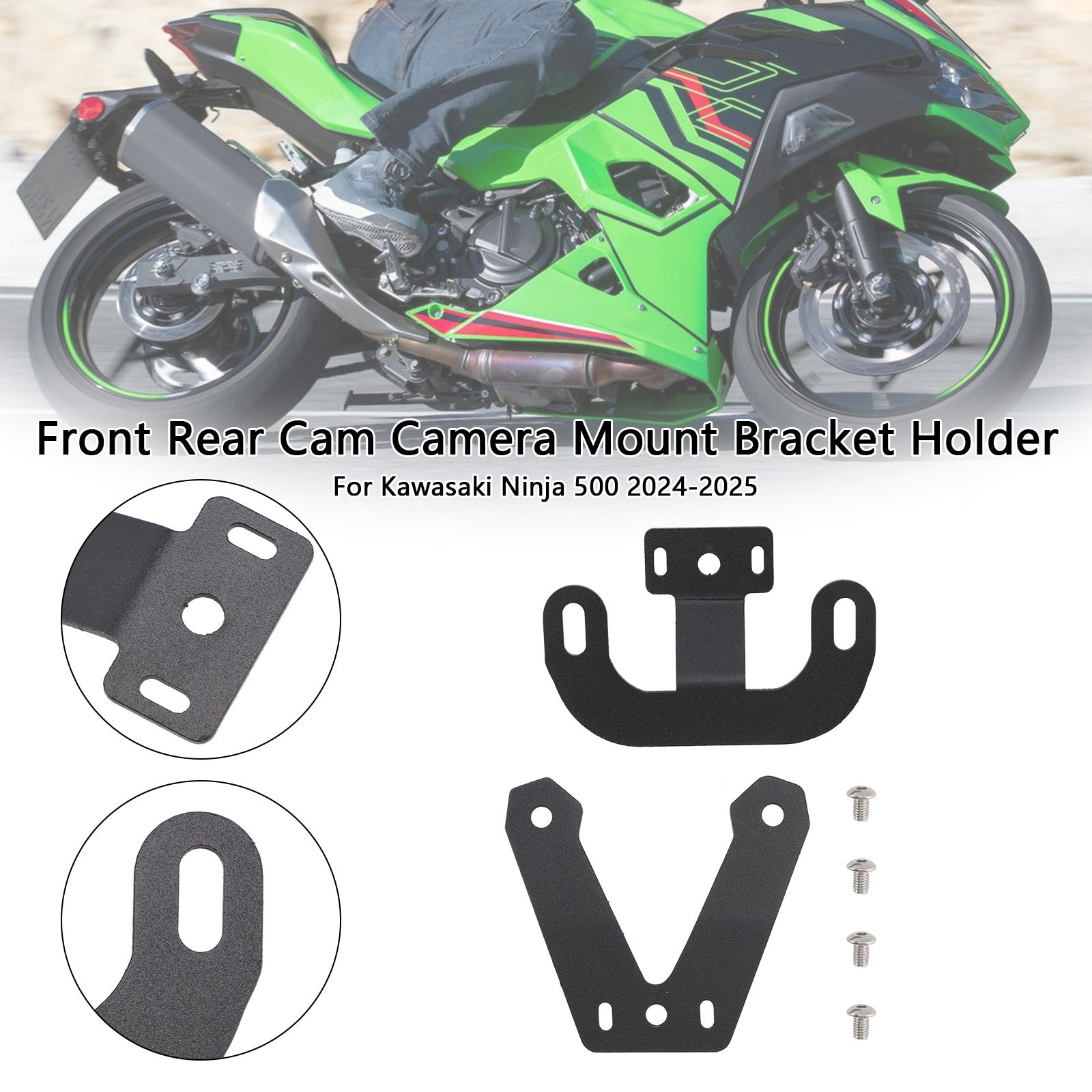 2024-2025 Kawasaki Ninja 500 Front Rear Cam Camera Mount Bracket Holder
