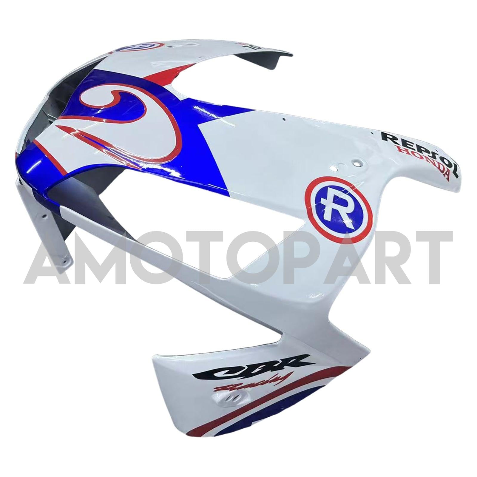 Amotopart 2003-2004 Honda CBR600RR Blanc Rouge & Kit de carénage Blue Line