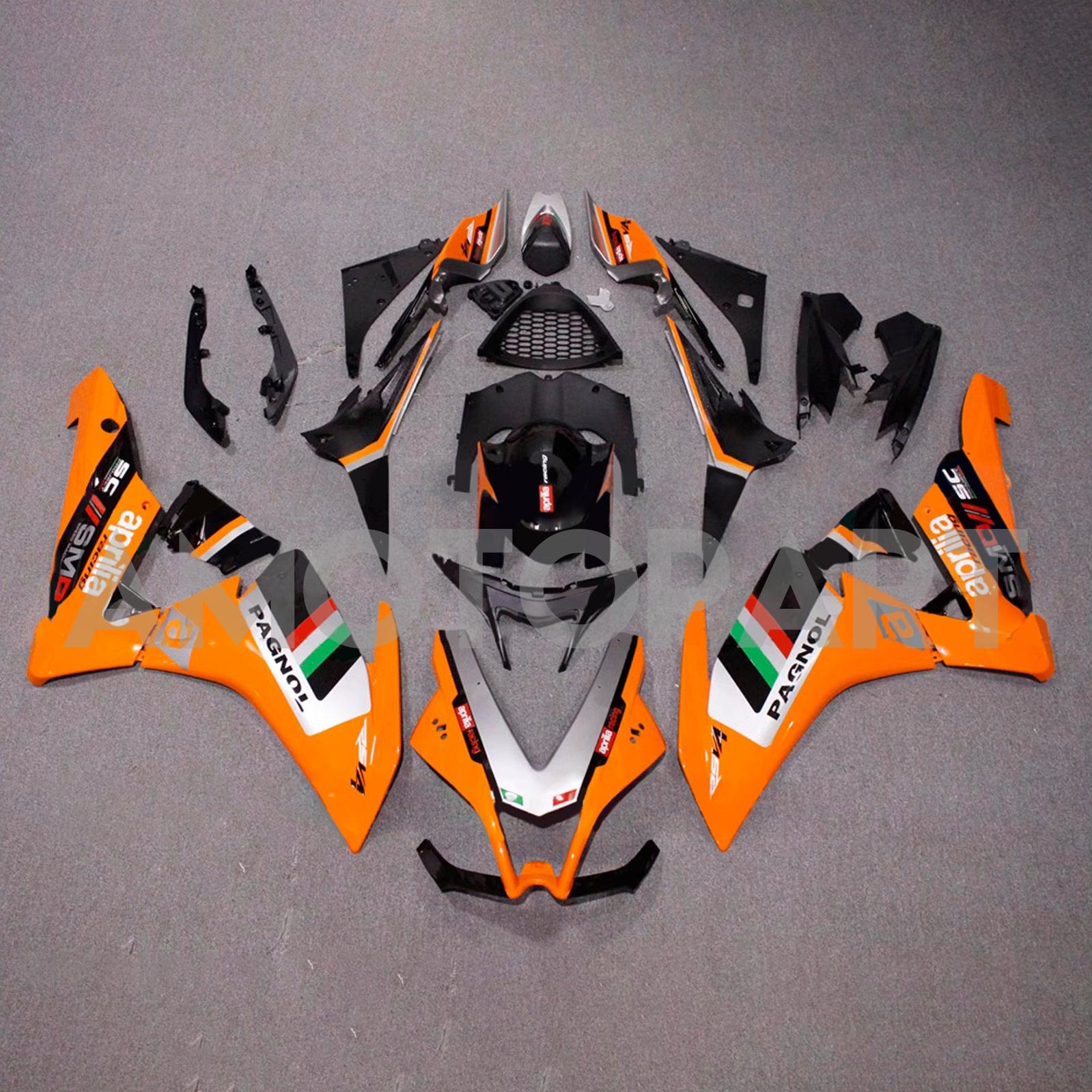 Amotopart 2009-2015 Aprilia RSV4 1000 Orange Black Fairing Kit