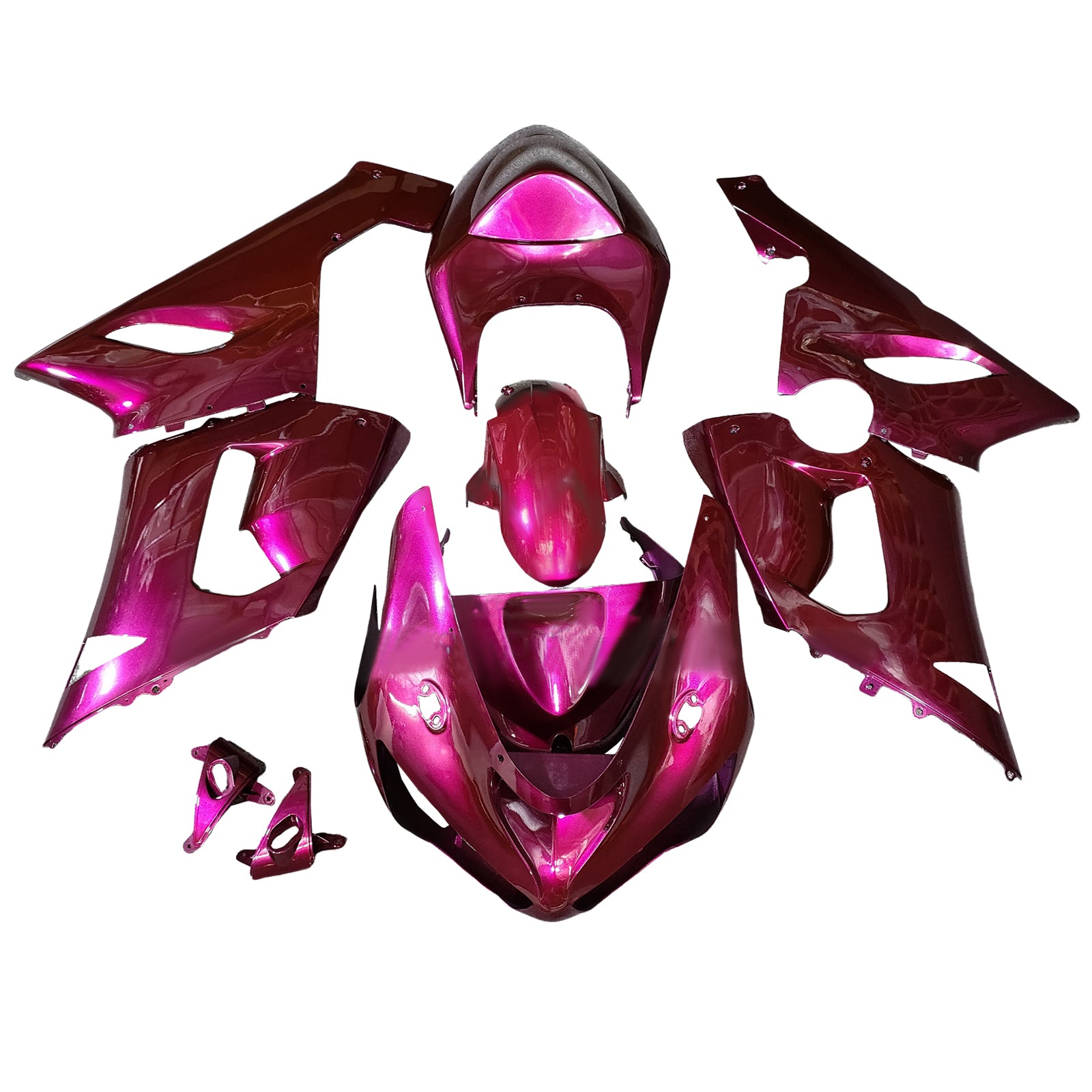 Amotopart 2005-2006 Kawasaki ZX6R 636 Pink Fairing Kit