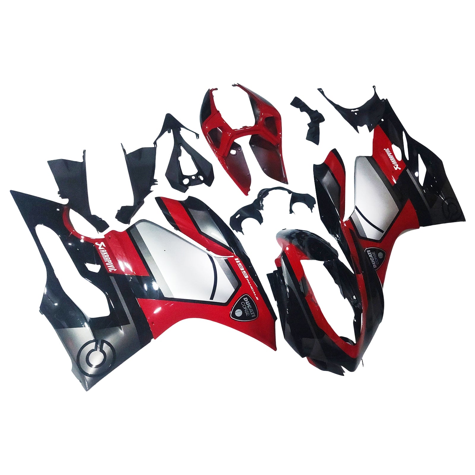 Amotopart 2012-2015 Ducati 899 Silver Black Red Fairing Kit