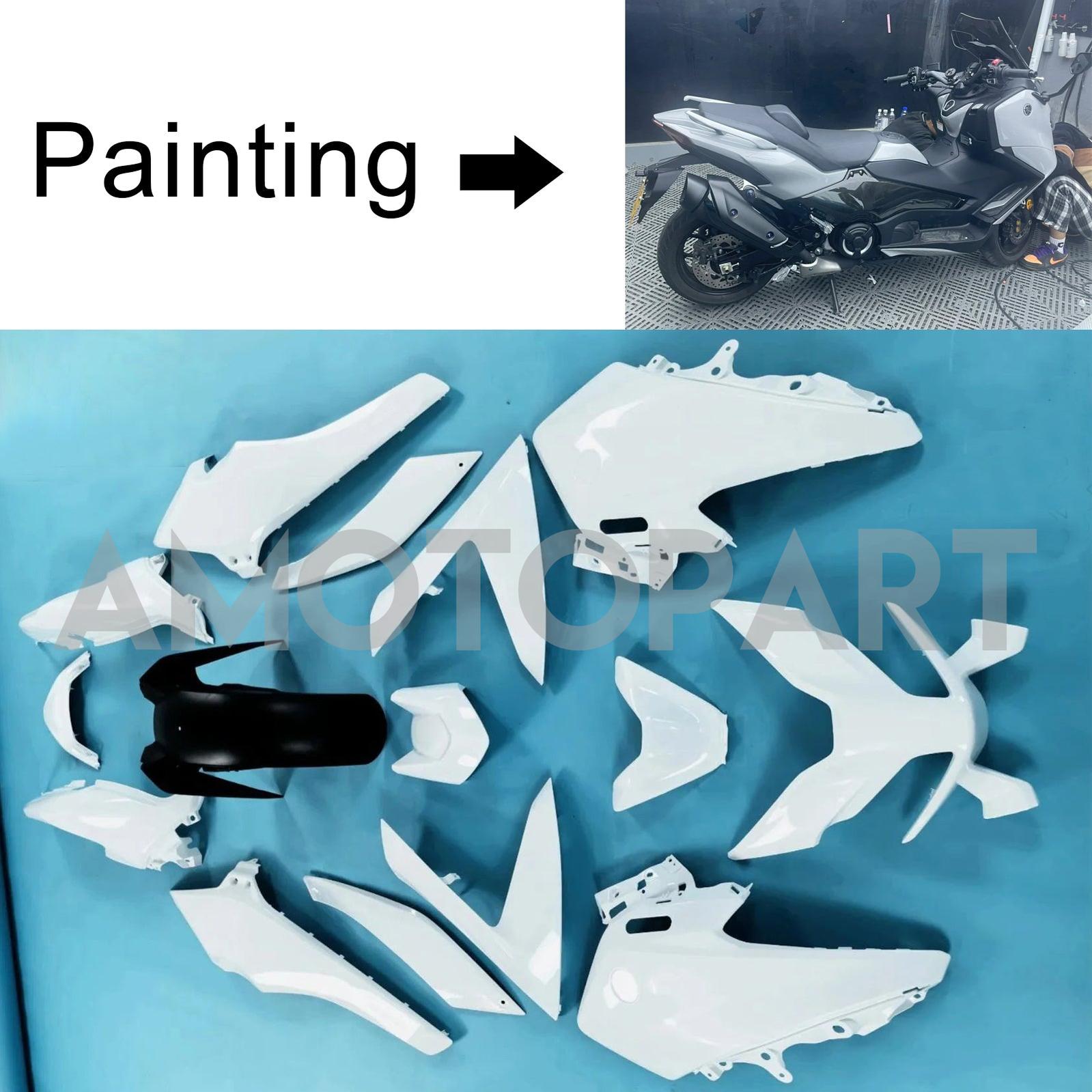 Amotopart 2022-2024 Yamaha Tmax560 Błyszczący czarny biały szary zestaw owiewki