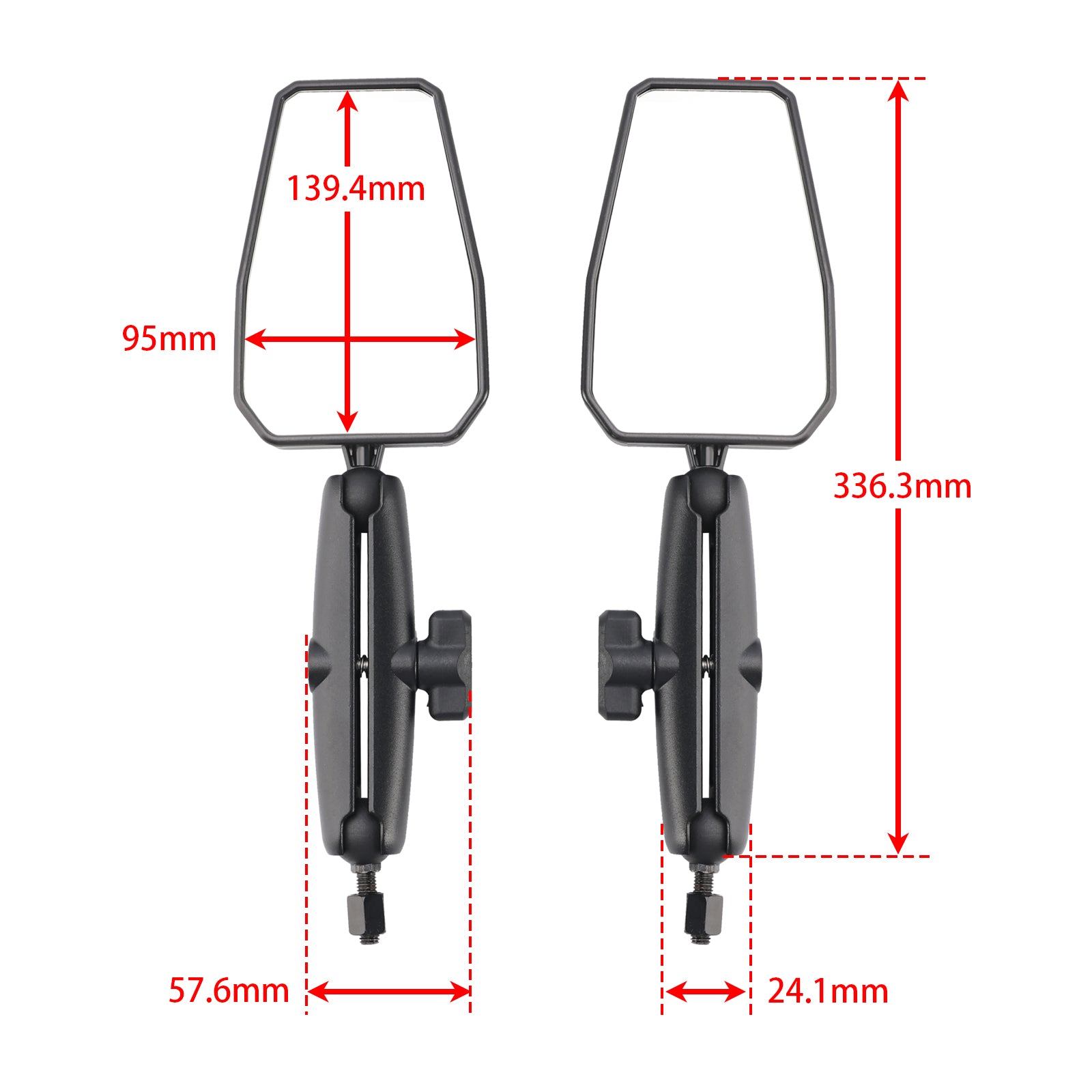 ATV Dirt Bike Pair Motorcycle Folding Adventure Mirrors Rearview Mirror