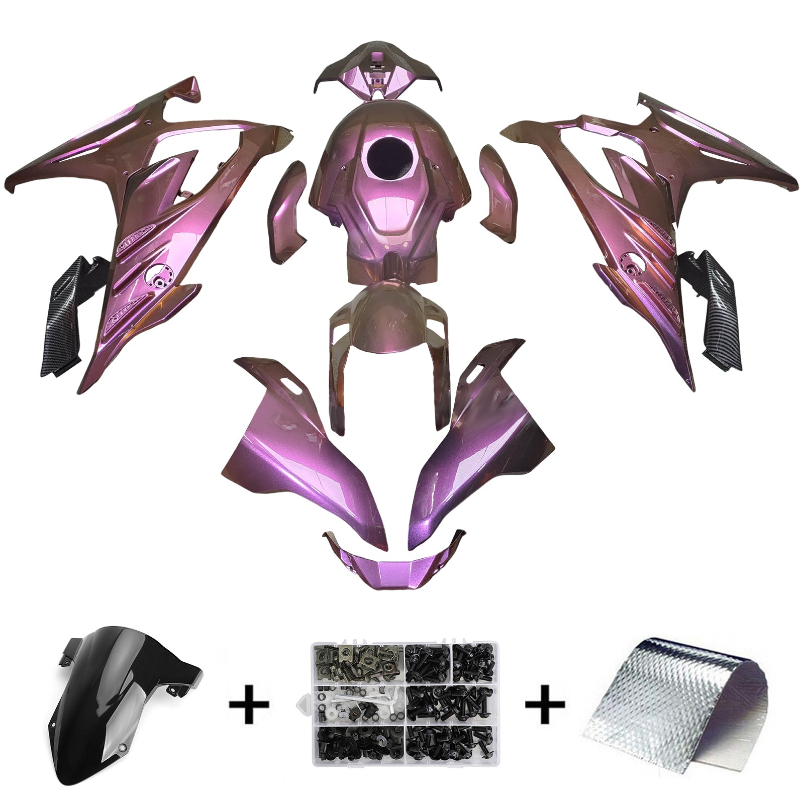 Amotopart 2023-2024 BMW S1000RR Kit de carénage rose brillant