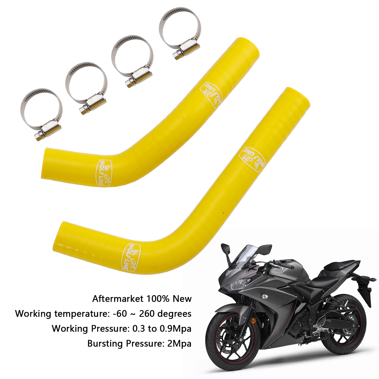 2015-2024 Yamaha MT-03 MT-25 YZF R3 R25 Mangueira de resfriador de radiador de silicone R25